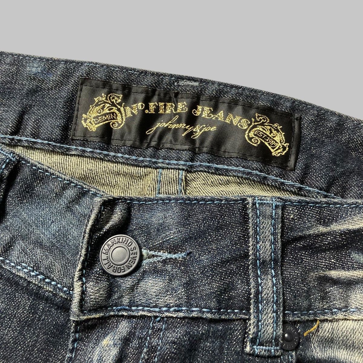 Designer × Hysteric Glamour × Japanese Brand NO FIRE SEVEN Abstrack Washed Unique Jeans Made In USA Size US 32 / EU 48 - 7 Thumbnail