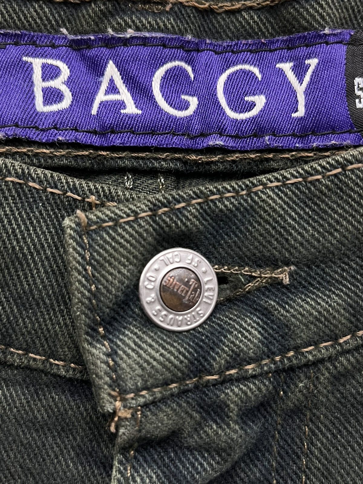 Levi's Made & Crafted VERY RARE Dark Green 90’s Levi’s SiverTab BAGGY Made In USA Size US 31 - 5 Thumbnail