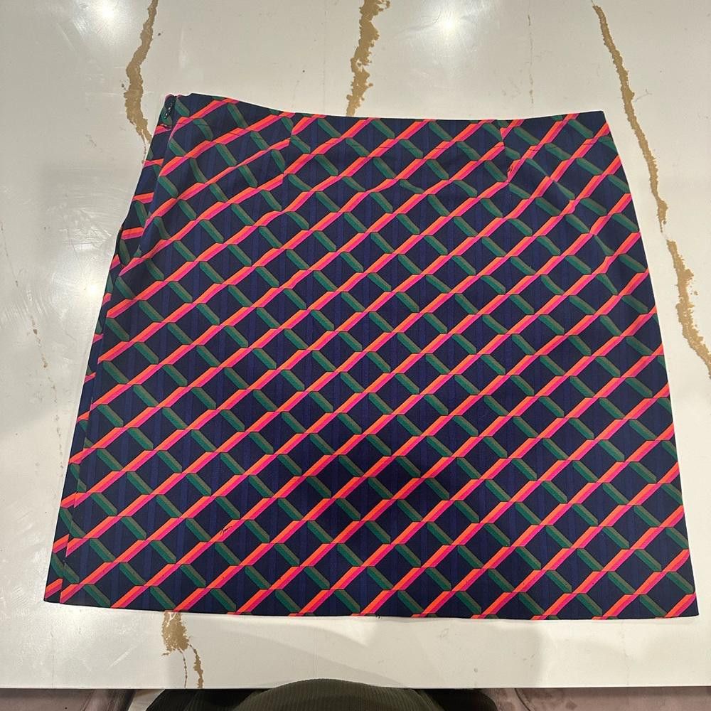 Designer Trina Turk Lanora Geometric Print A-Line Skirt Multicolor 14 Size 36" / US 14 / IT 50 - 3 Thumbnail