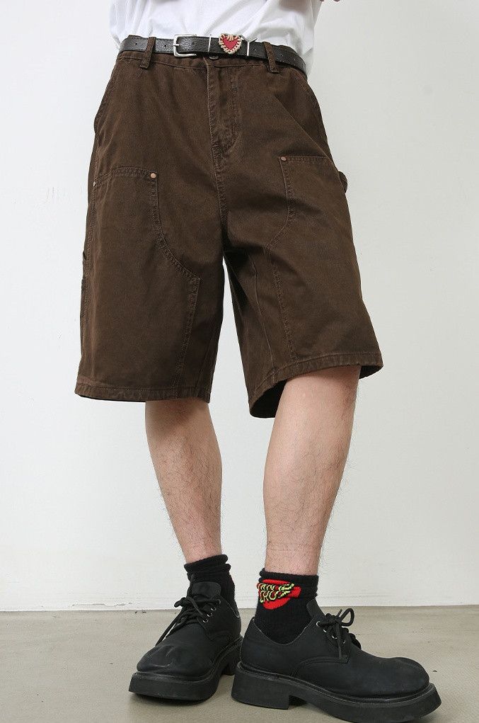 Designer × Japanese Brand Vintage Loose Multi-Pocket Denim Cargo Shorts Size US 32 / EU 48 - 1 Thumbnail