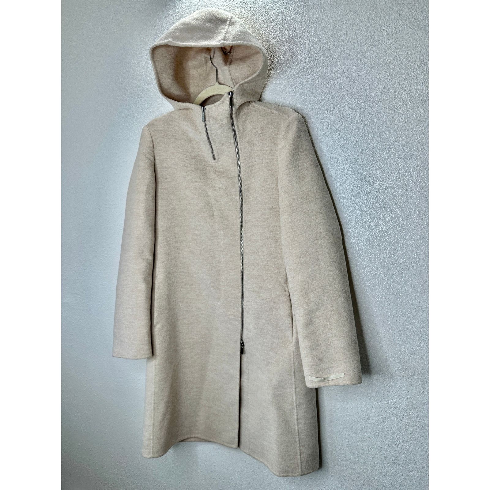 Max Mara S Max Mara Tan Long Sleeve Zip Hooded Wool Angora Shacket 8 Size M / US 6-8 / IT 42-44 - 5 Thumbnail