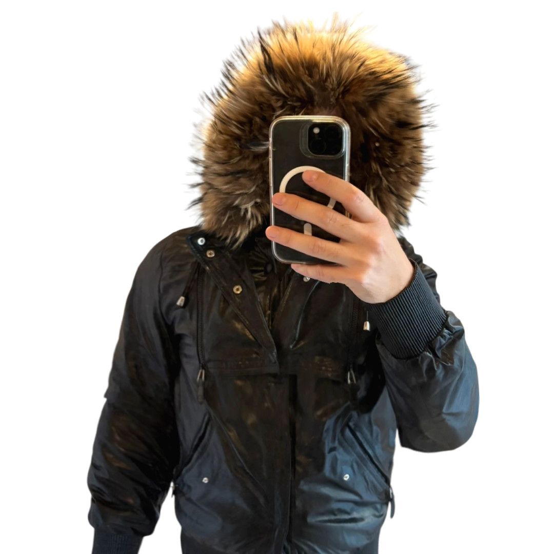 Gucci Gucci Black Leather Down Bomber w/ Fur Hood, Late 2000s Size US M / EU 48-50 / 2 - 5 Thumbnail
