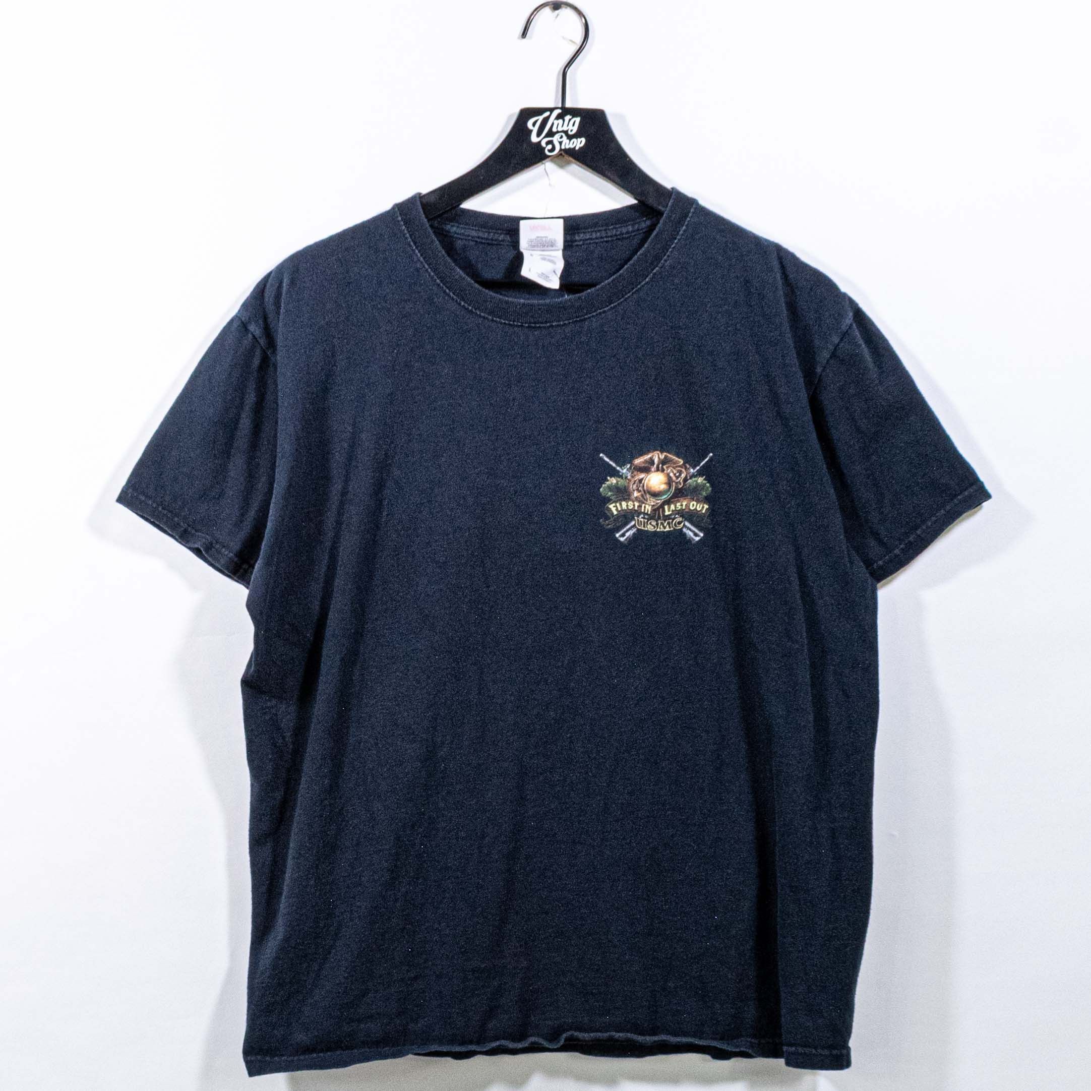 Vintage US Marines Bulldog First In Last Out T-Shirt Y2K Military Size US L / EU 52-54 / 3 - 2 Thumbnail