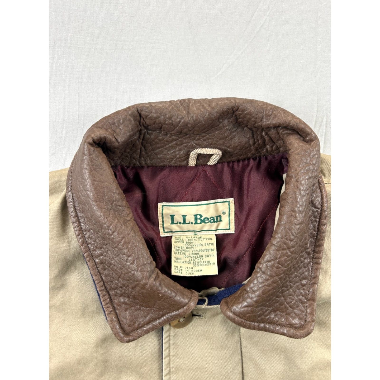 Vintage VINTAGE L.L.Bean Barn Coat Jacket Men XL Chore Brown Leather Collar 90s Insulated Overcoat Size US XL / EU 56 / 4 - 2 Thumbnail