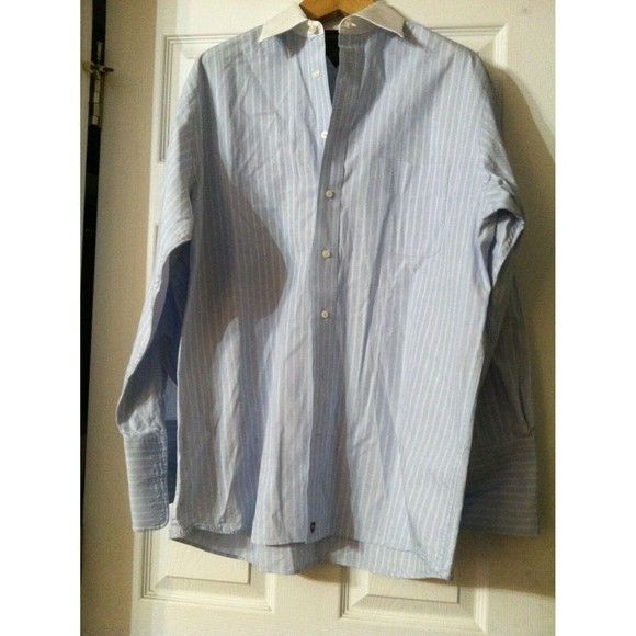 Other HENRY JACOBSON MENS BLUE 100%COTTON DRESS SHIRT 16/32-33 Size US L / EU 52-54 / 3 - 4 Thumbnail