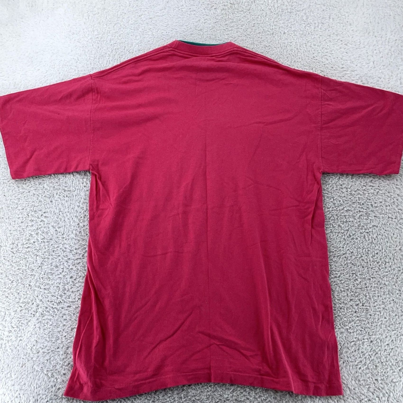 Pinko VINTAGE Belton Pink T-Shirt Mens L Short Sleeve Crew Neck Contrasting Trim 90s Style USA Size US L / EU 52-54 / 3 - 4 Thumbnail