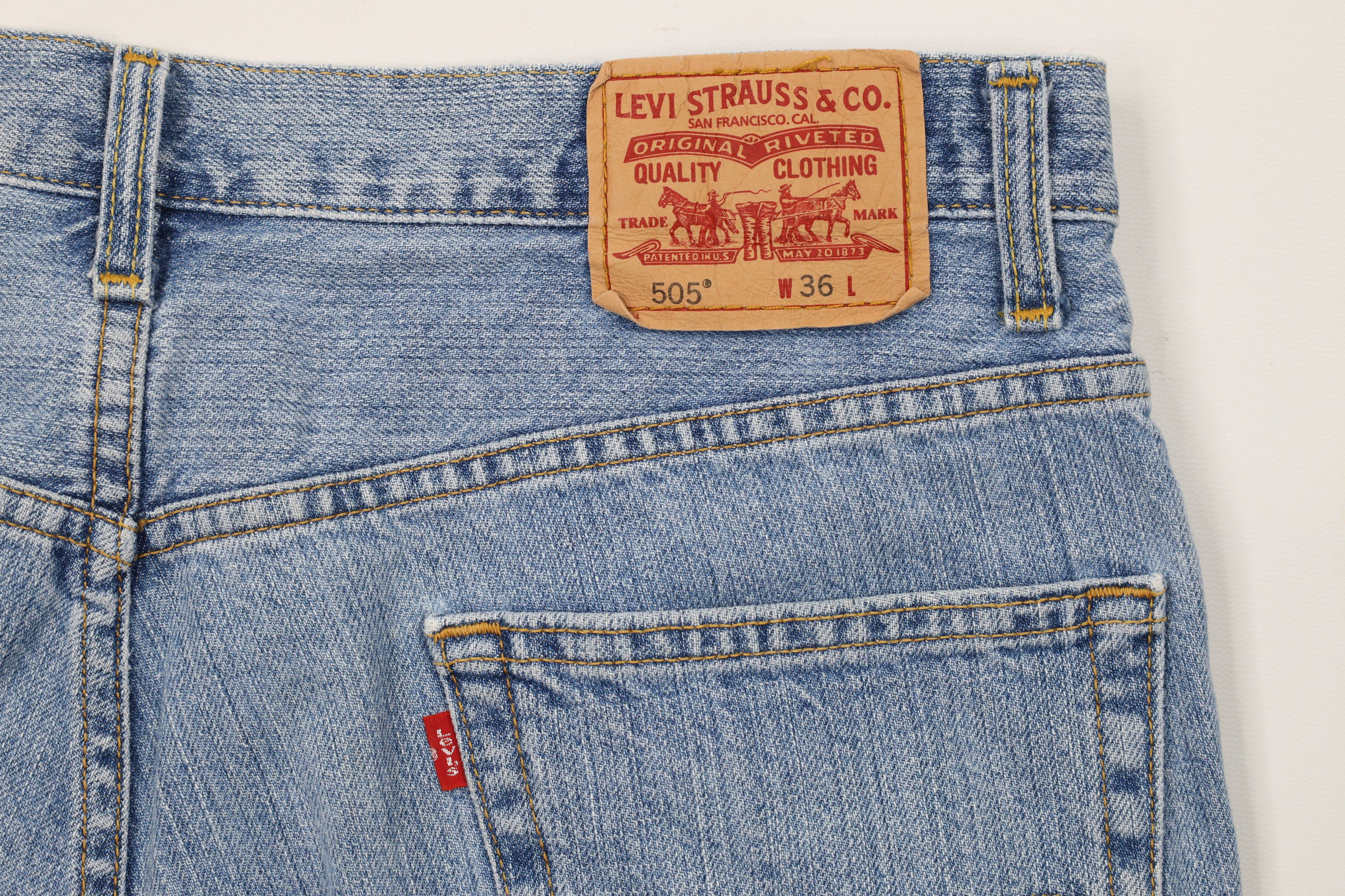Levi's × Vintage Vintage Y2K Levis 505 Denim Jean Shorts Jorts Blue Cotton Size US 36 / EU 52 - 12 Thumbnail
