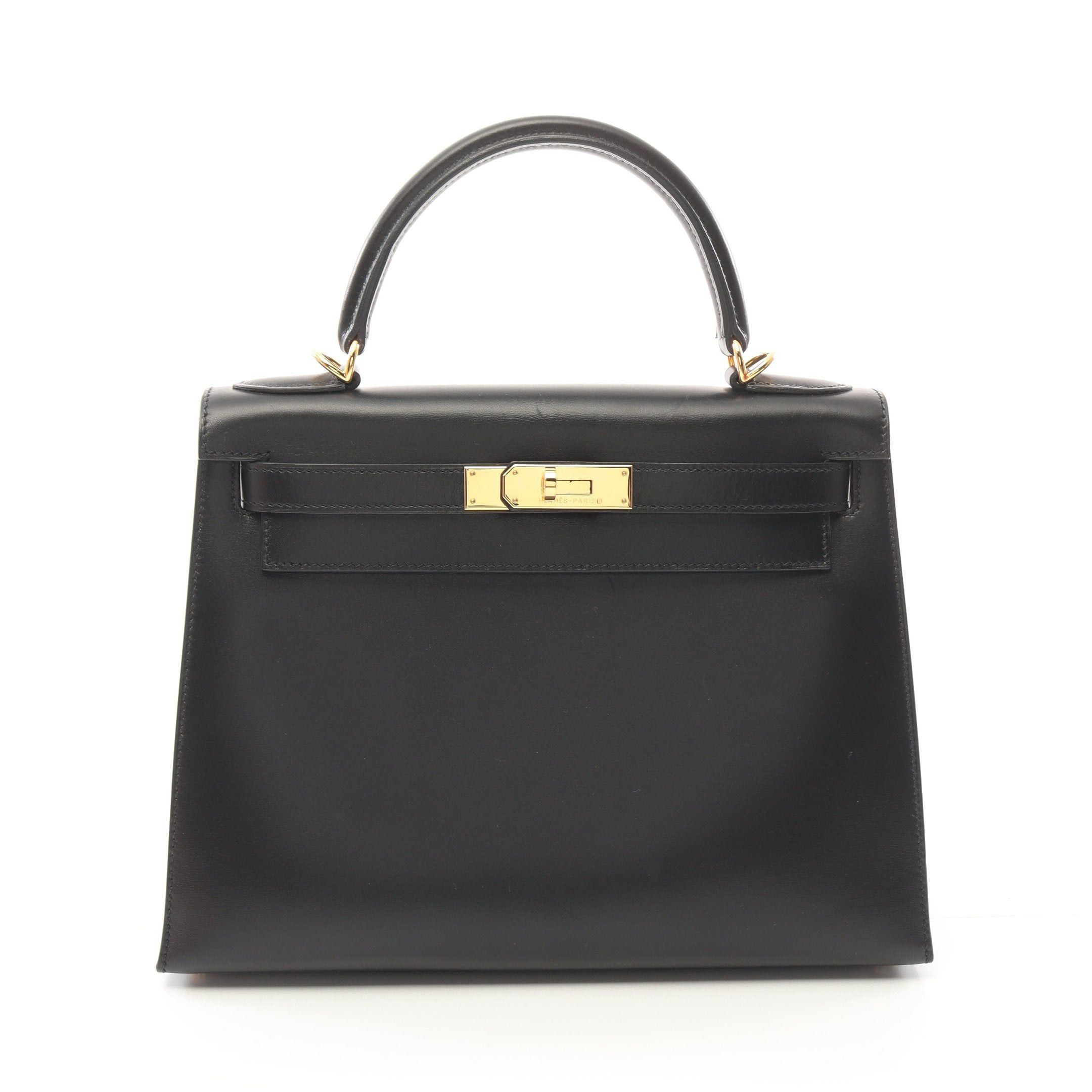 Hermes Hermes Kelly28 Handbag Box Calf Black Gold Hardware Stamp (Manufactured Around 2002) Size ONE SIZE - 1 Thumbnail