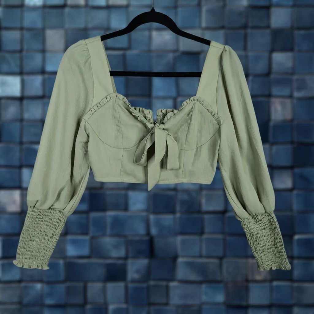 Vintage VINTAGE NLW Women's mint green cropped top S NEW Size S / US 4 / IT 40 - 1 Thumbnail
