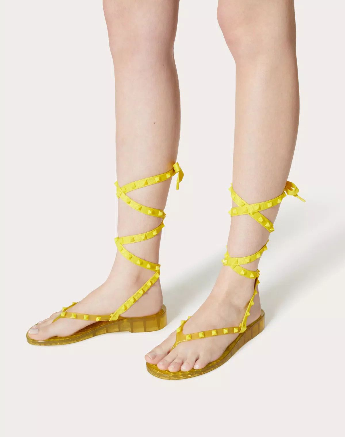 Valentino o1s1wg111125 Rockstud Rubber Thong Sandals Matching Studs Size US 9 / IT 39 - 6 Thumbnail