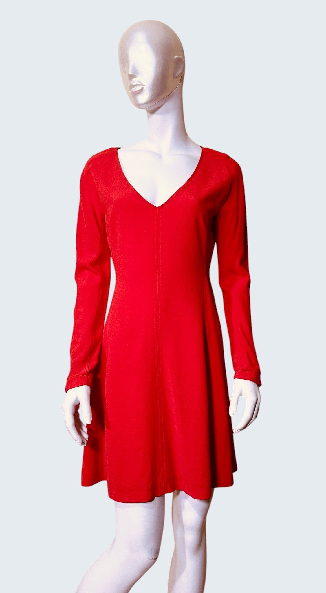 Diane von Furstenberg V-Neck Paneled Dress Sun Dried Tomato Size L / US 10 / IT 46 - 1 Thumbnail