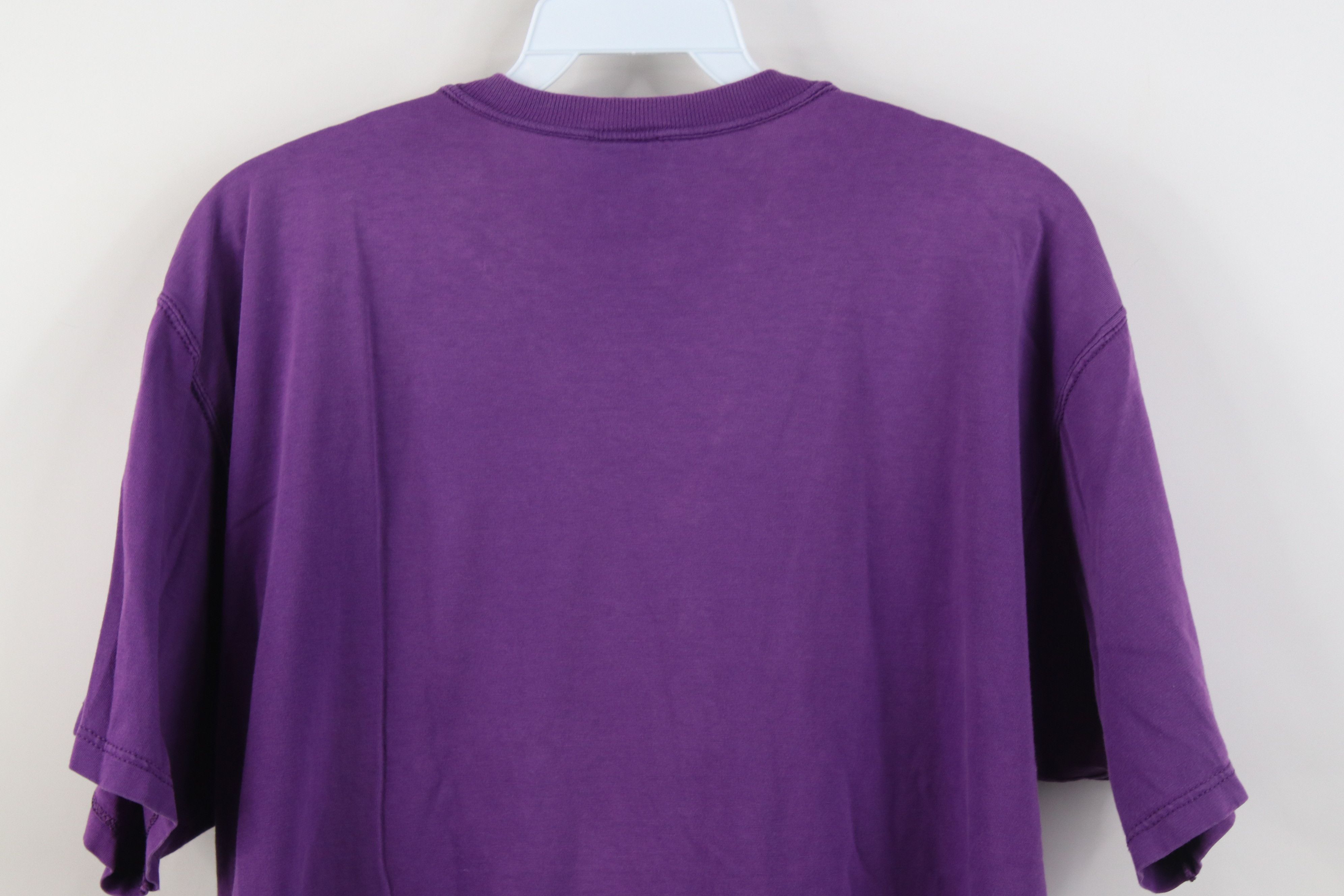 Russell Athletic Vintage 90s Russell Athletic Blank Cotton T-Shirt Purple USA Size US L / EU 52-54 / 3 - 14 Thumbnail