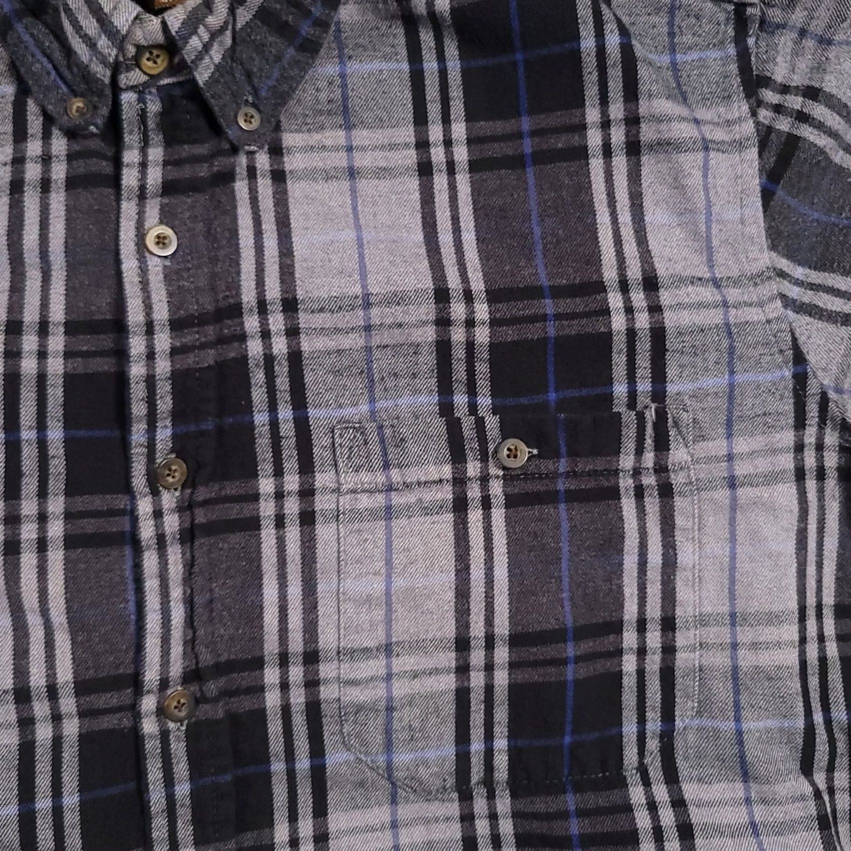 Faded Glory Faded Glory Shirt Adult Large Gray Black Plaid Flannel Long Sleeve Casual Mens Size US L / EU 52-54 / 3 - 4 Thumbnail