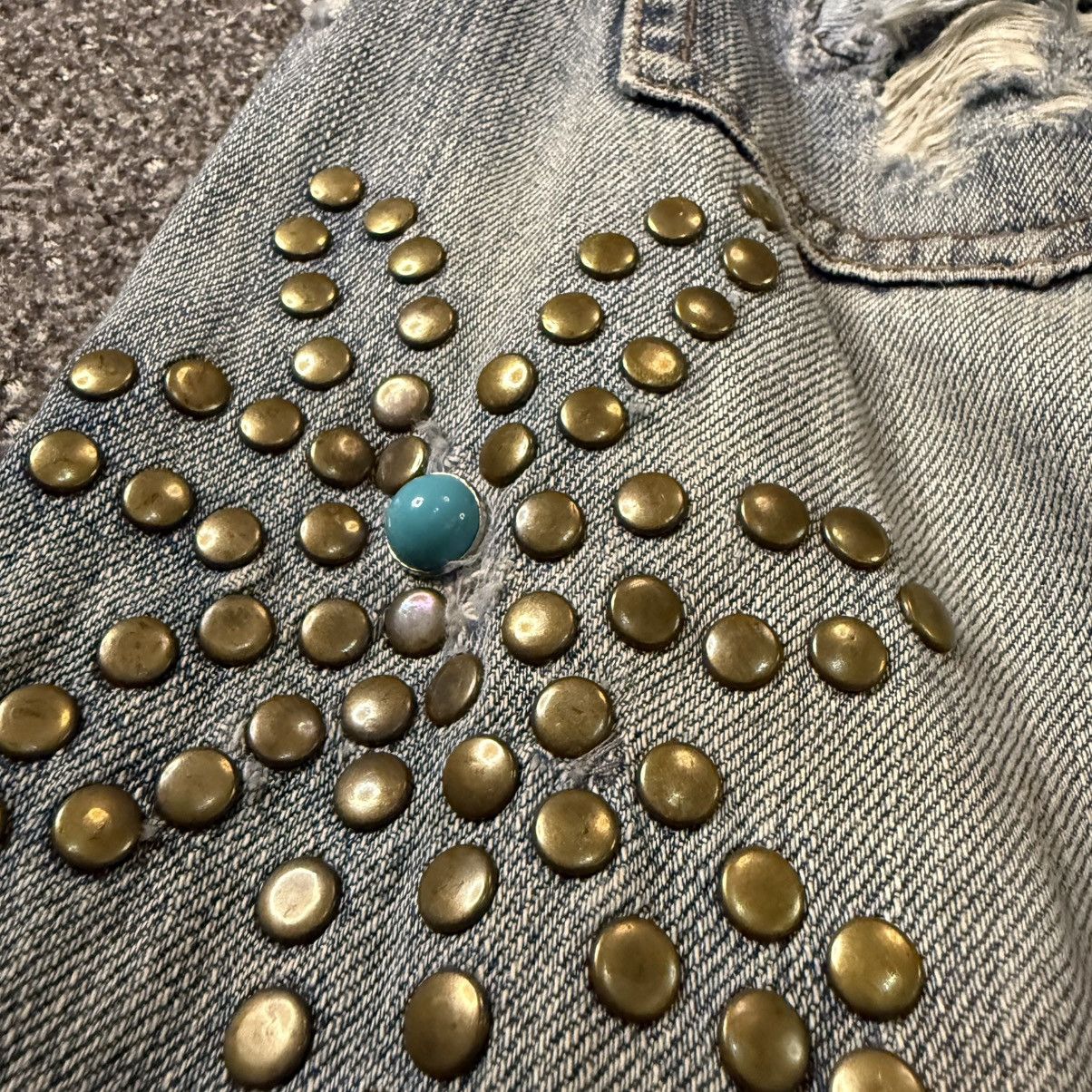 Tornado Mart Fudge Studded Stone Destroyed Jeans Denim Hysteric Y2k Style Size US 34 / EU 50 - 10 Thumbnail