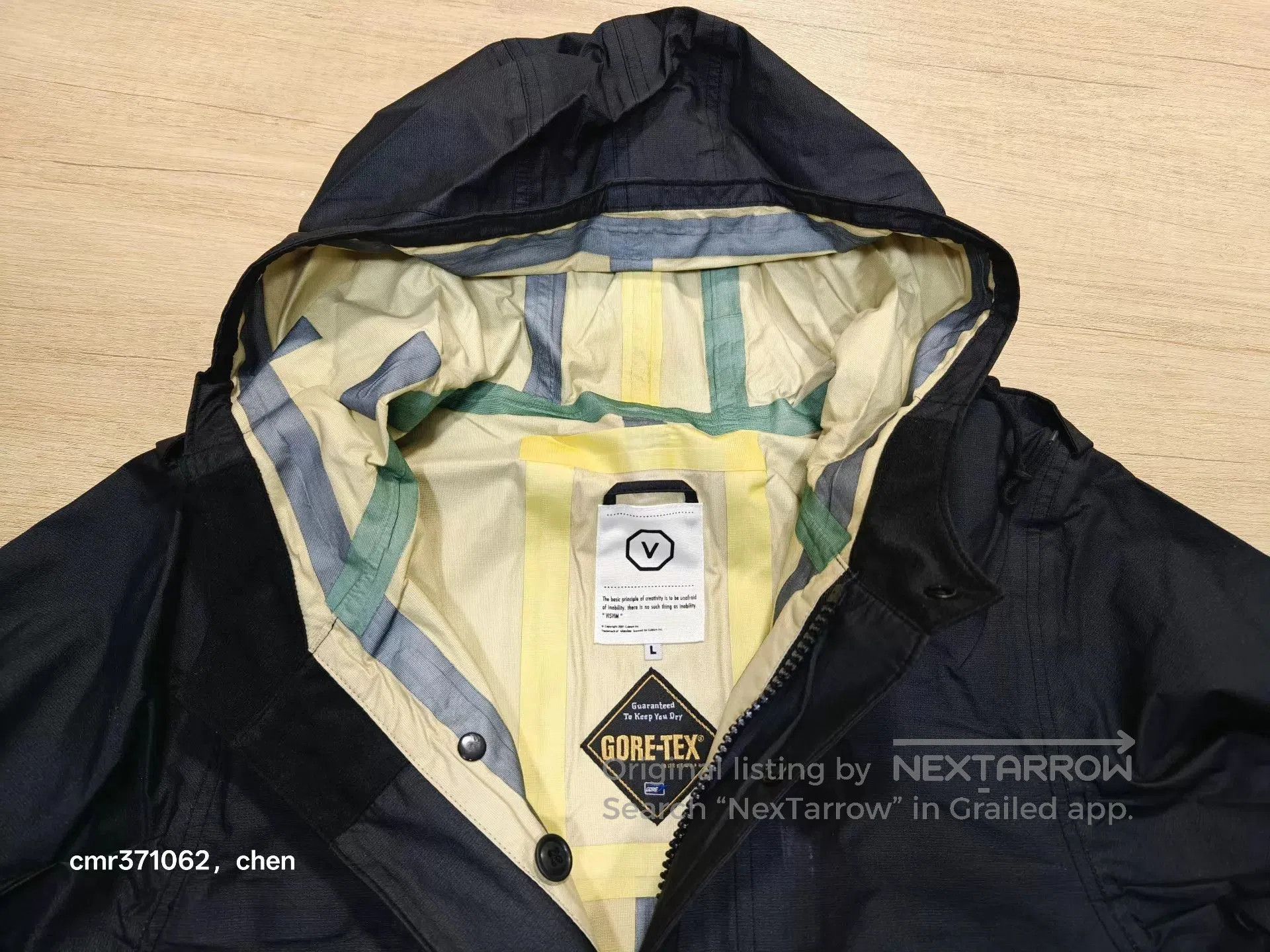 Visvim Black Hooded Raincoat with Pockets, Size L. Size US L / EU 52-54 / 3 - 2 Thumbnail