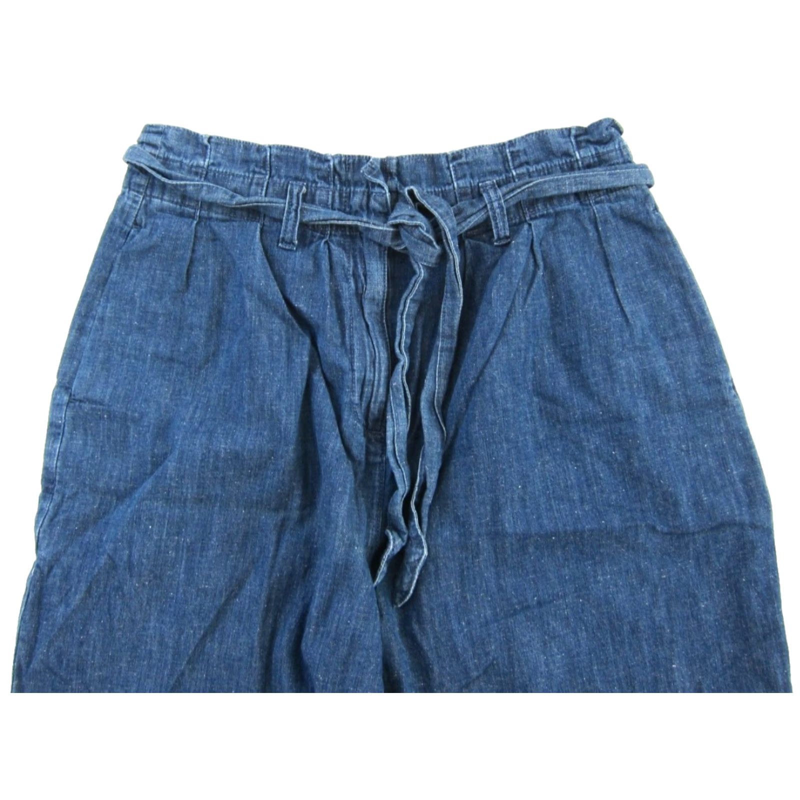J.Crew J.Crew Cotton Hemp Blue Denim High Rise Belted Pleated Wide Leg Chino Pant 8 Size 30" / US 8 / IT 44 - 4 Thumbnail