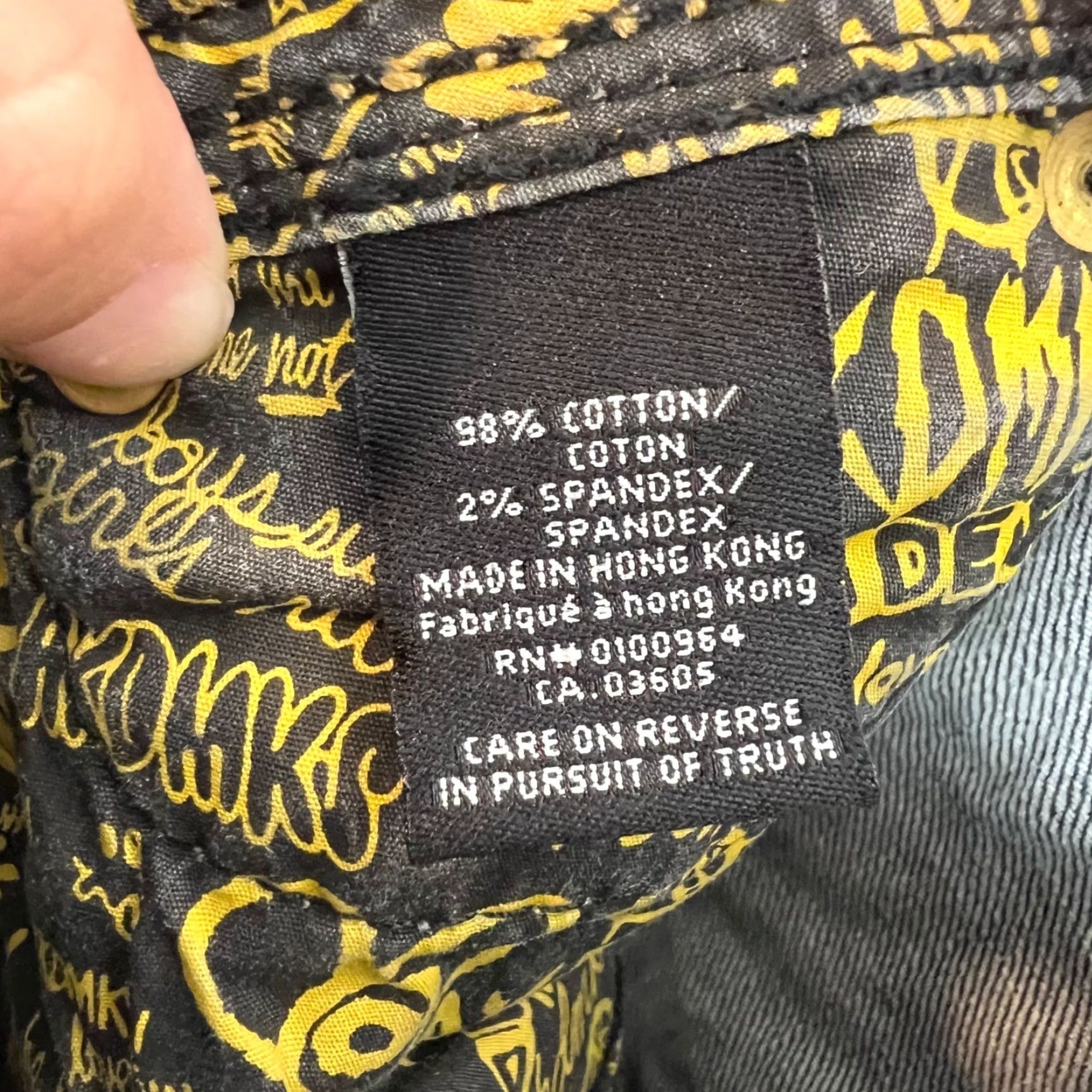 Akademiks AKADEMIKS Womens Jeans Bootcut Embroidered Black Yellow Size 28 Denim 5-Pocket Rise Low Inseam 34 Size 28" / US 6 / IT 42 - 4 Thumbnail