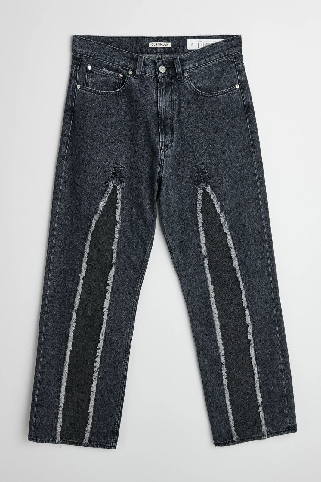 Pre-owned Our Legacy Third Cut Slash Denim Jeans In Black