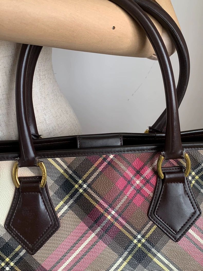 Vivienne Westwood Vivienne Westwood Colorful check Saturn tote bag Size ONE SIZE - 7 Thumbnail