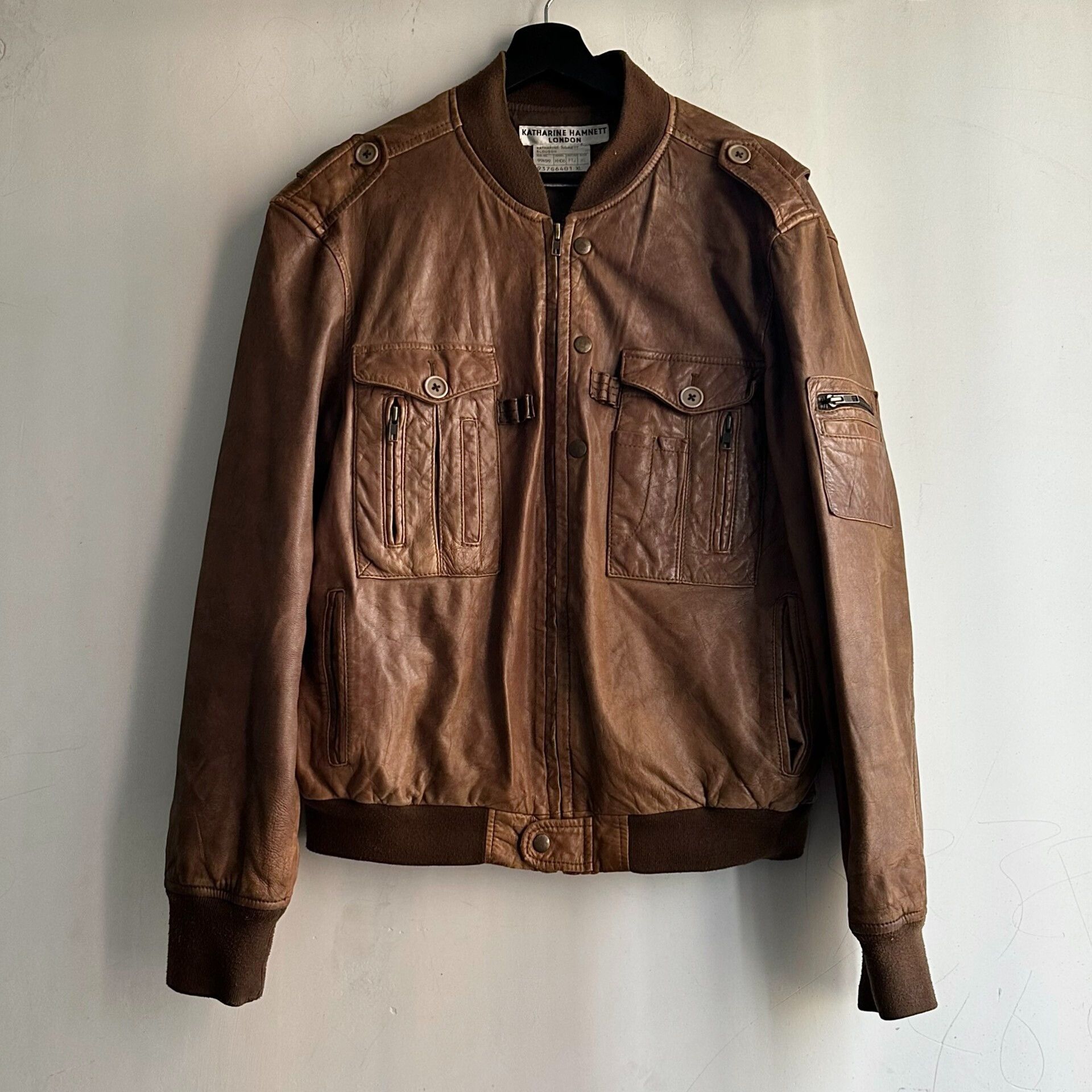 Katharine Hamnett London vintage katharine hamnett leather jacket Size US XL / EU 56 / 4 - 1 Thumbnail