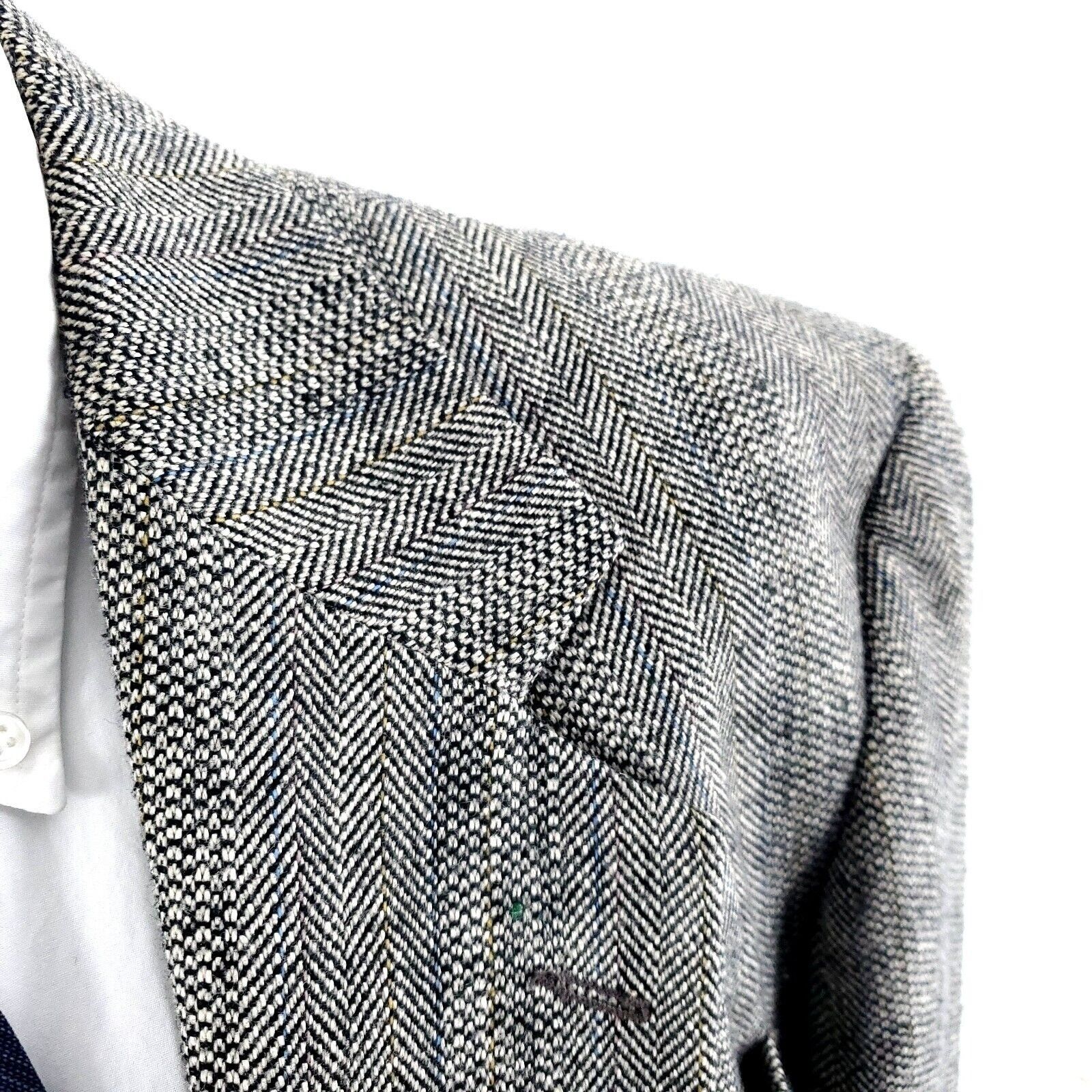 Haggar Haggar Imperial Tweed Wool 2 Button Sport Coat 42S Cream Her Size 42S - 2 Thumbnail