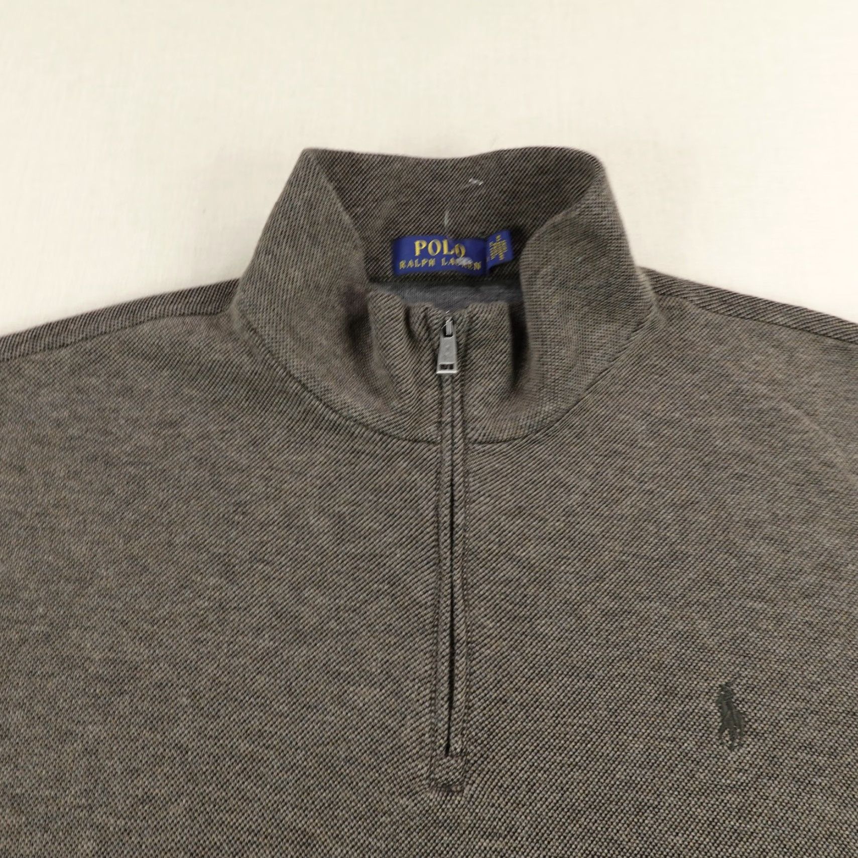 Polo Ralph Lauren Polo Ralph Lauren Sweater Mens XL Gray 1/4 Zip Mock Neck Pullover Pony Logo Knit Solid Classic Preppy Size US XL / EU 56 / 4 - 2 Thumbnail
