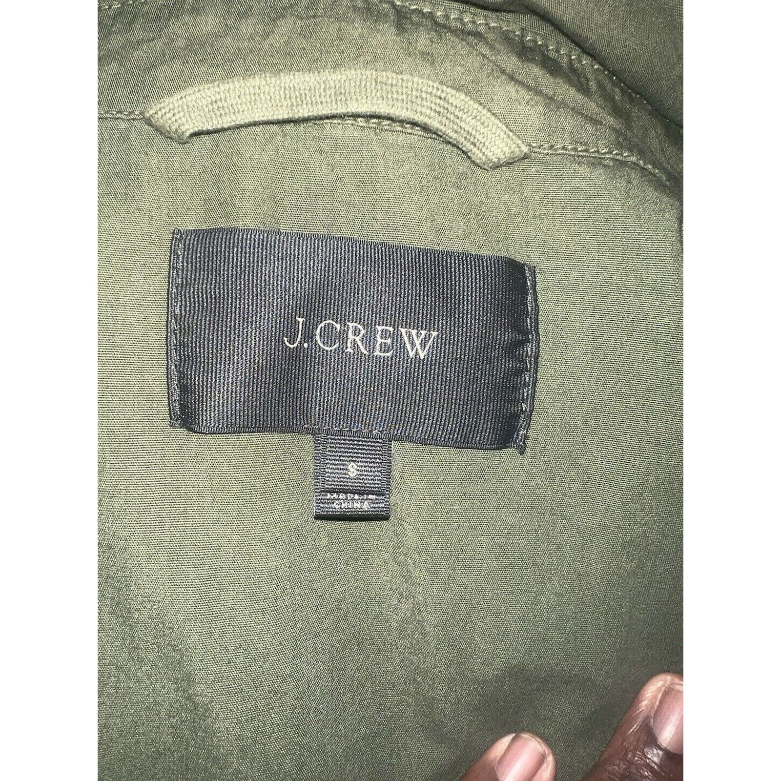 J.Crew J.CREW Chore Trucker Jacket Green Mock Neck Military Button Size S / US 4 / IT 40 - 9 Thumbnail