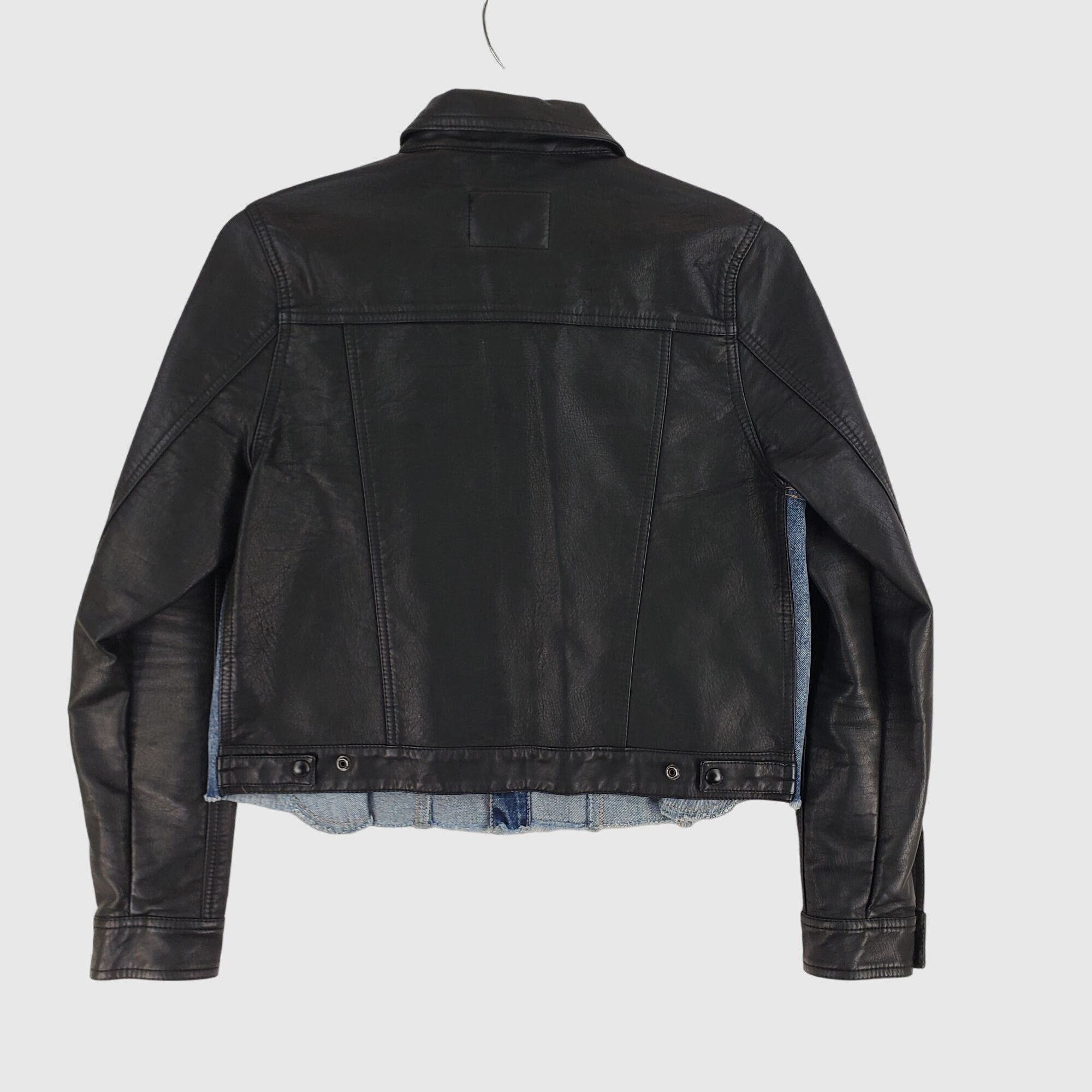 BLANKNYC BlankNYC Faux Leather And Denim Jacket - Black / Blue Jean W Size M / US 6-8 / IT 42-44 - 3 Thumbnail
