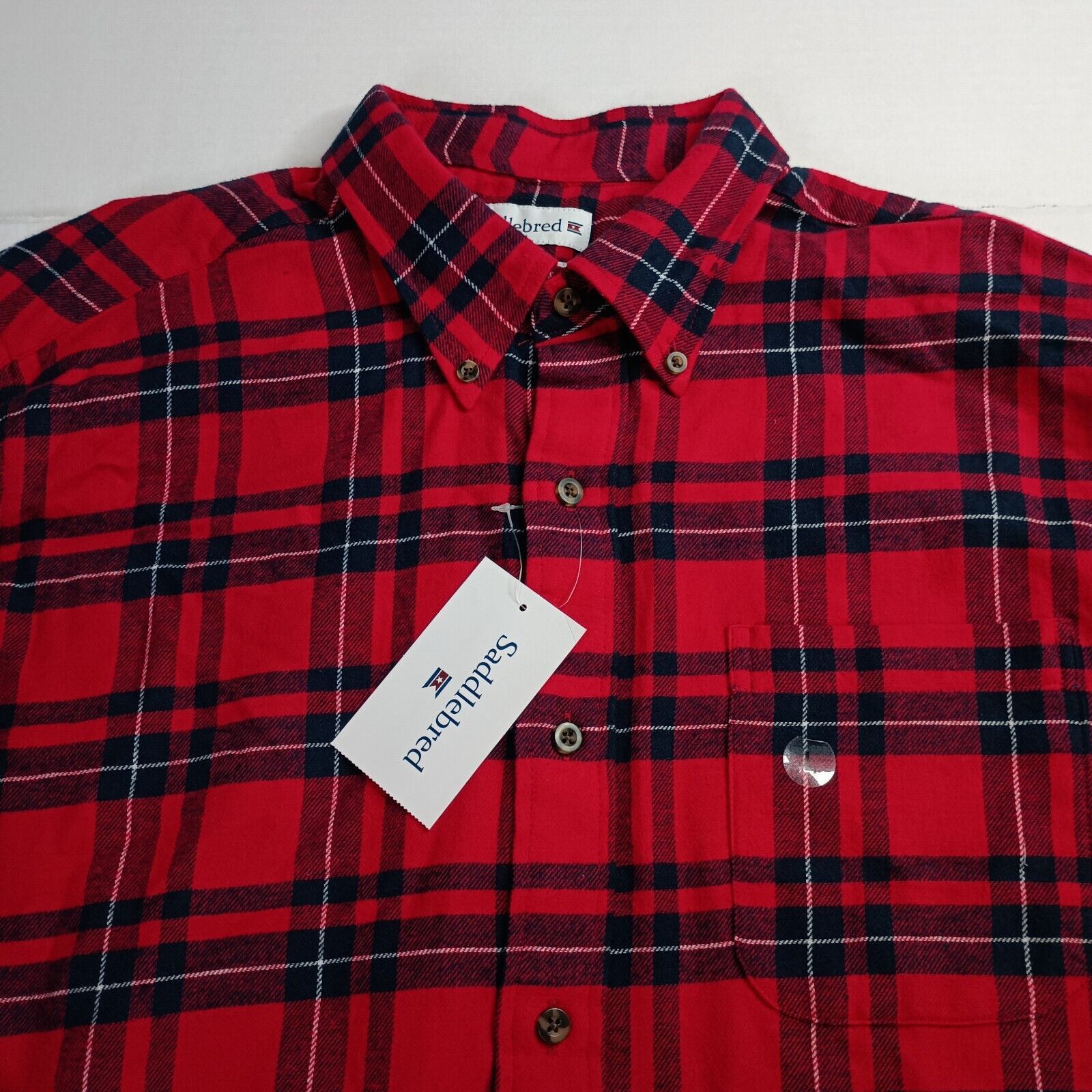 Saddlebred Saddlebred Flannel Shirt Men’s L Red Plaid Classic Fit Size US L / EU 52-54 / 3 - 3 Thumbnail