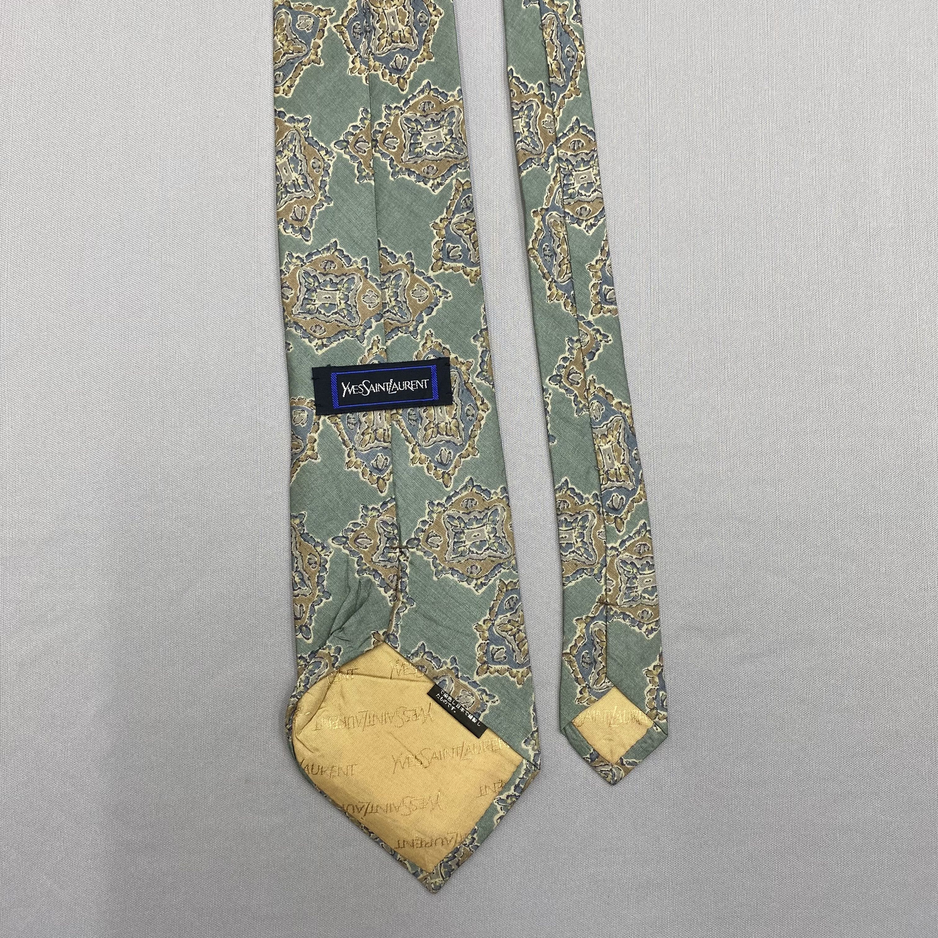 Japanese Brand Vintage Yves Saint Laurent SILK Necktie Cravate Pure Silk Size ONE SIZE - 6 Thumbnail