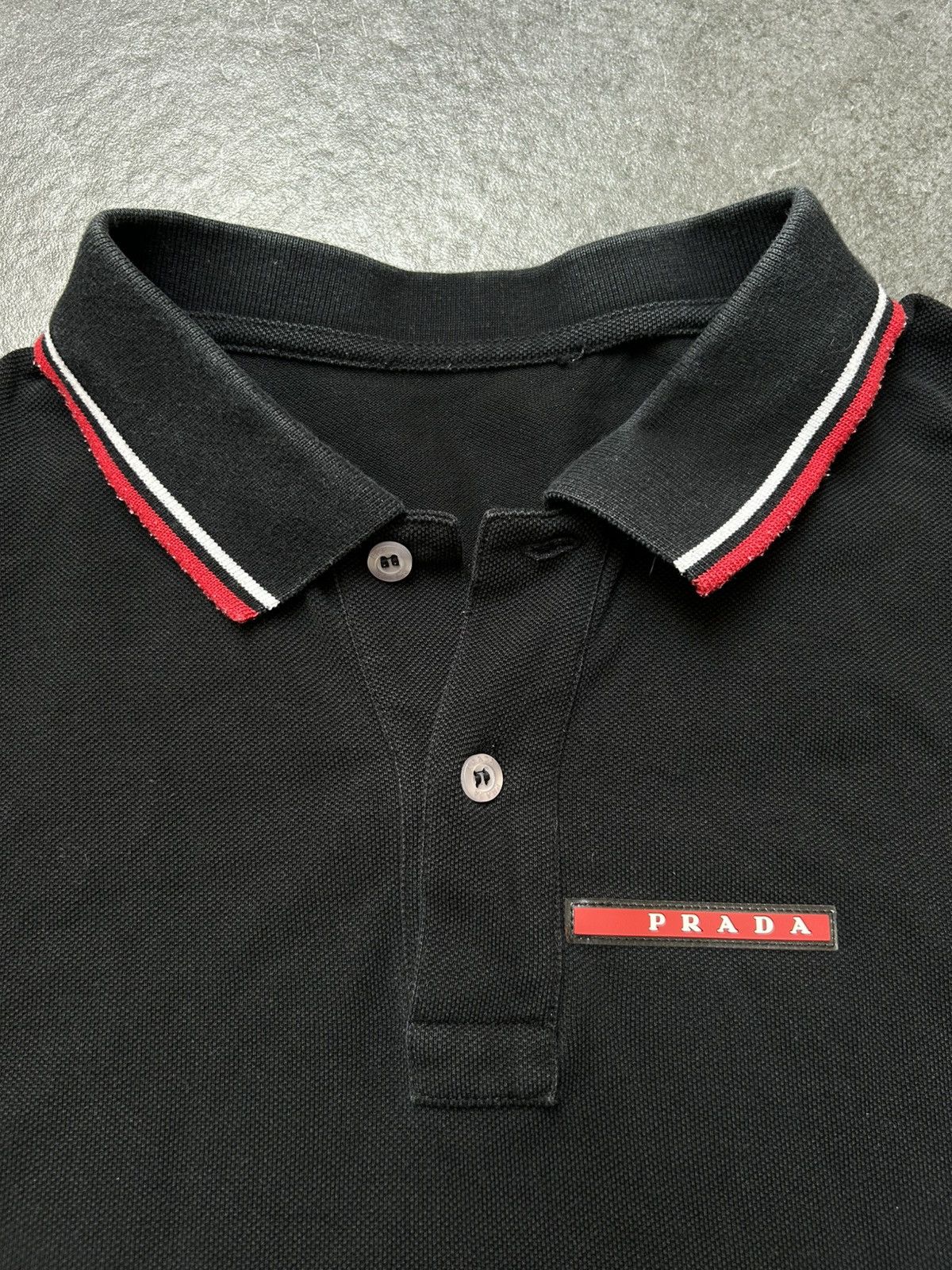 Prada Prada red tab polo shirt black luxury Size US XL / EU 56 / 4 - 2 Thumbnail