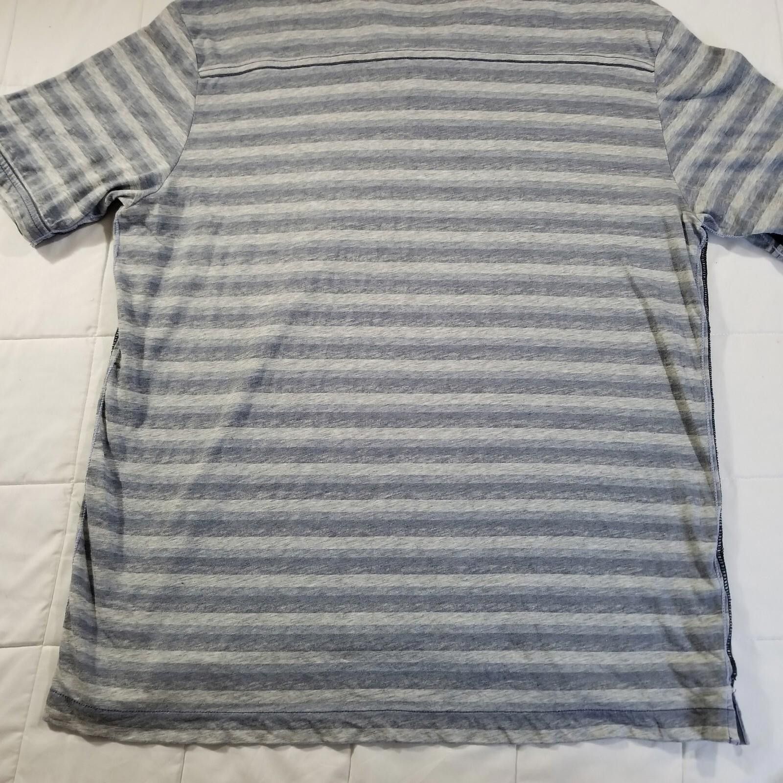 Tommy Bahama Tommy Bahama Large Striped Blue & Gray Heathered Polo Size US L / EU 52-54 / 3 - 2 Thumbnail