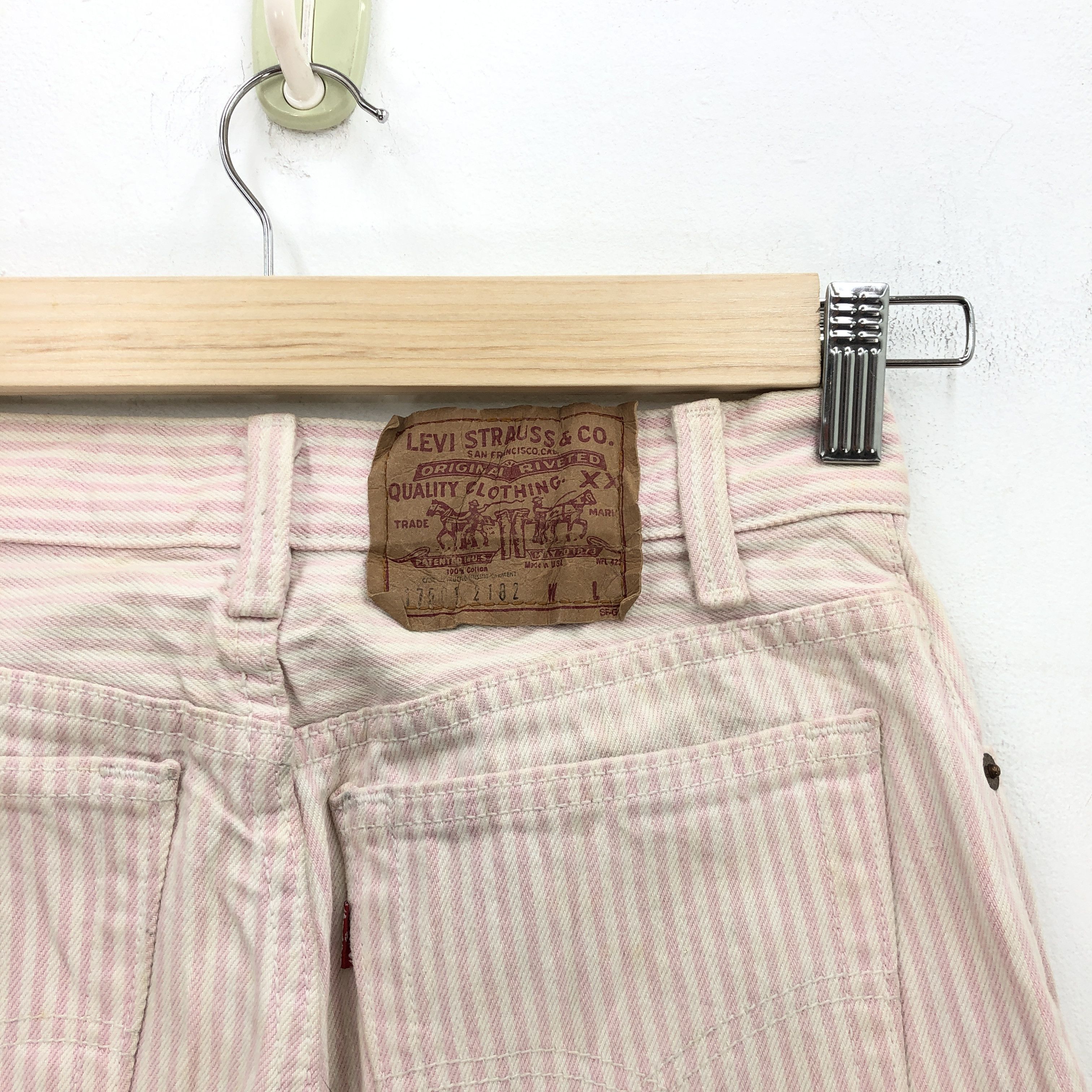Levi's RARE Vintage 90s Levis 501 Jeans Levi's Striped Pink Denim Size 24" / US 00 / IT 34 - 5 Thumbnail