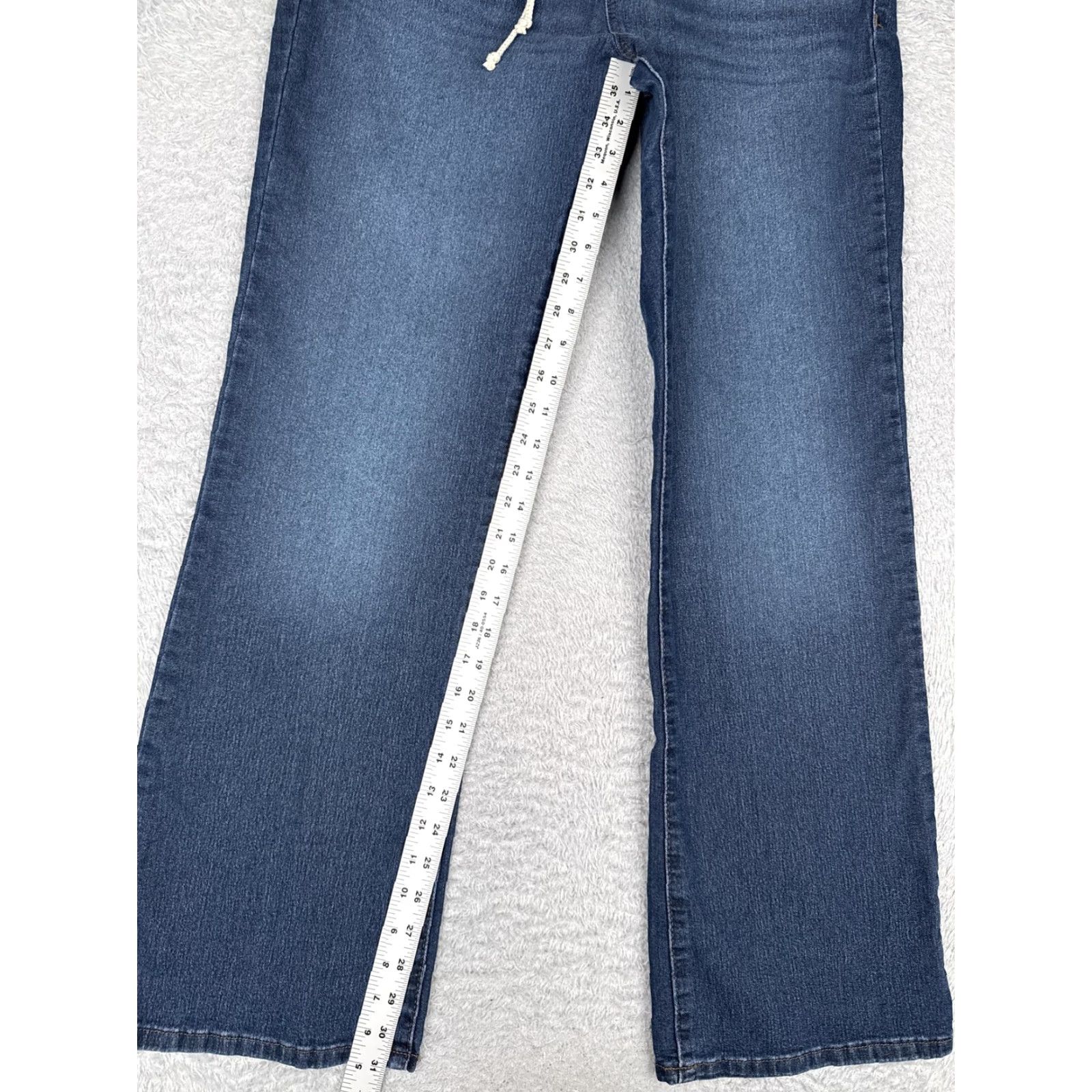 Vintage No Boundaries Jeans Jr 15 Straight High Rise Blue 34x31 Denim Stretch Comfort 90s City College Womens Size 36" / US 14 / IT 50 - 7 Thumbnail