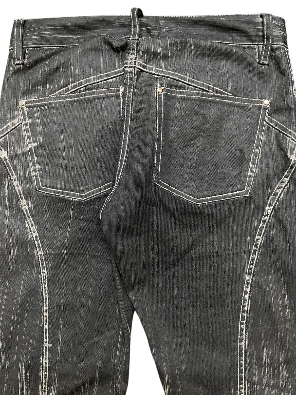 In The Attic Vintage Japan In The Attic Faded Wash Spiral Flocked Flare Size US 29 - 6 Thumbnail