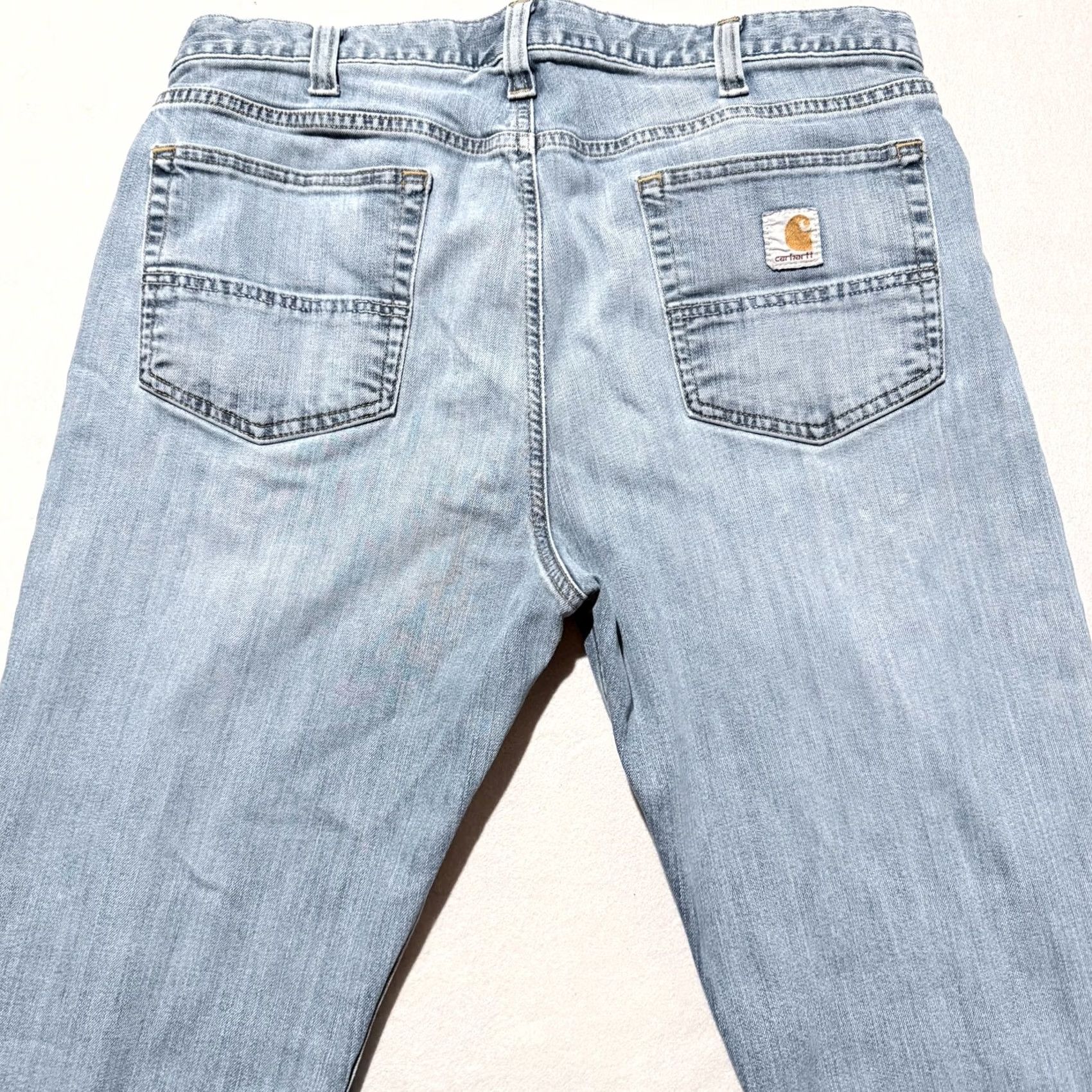 Carhartt Carhartt Jeans Men Blue Denim Stretch Mid Rise Relaxed Straight 35x31.5 Jeans Mens Blue Mid Rise Stretch Denim Carhartt Jeans - 35x31.5 Size US 35 - 4 Thumbnail