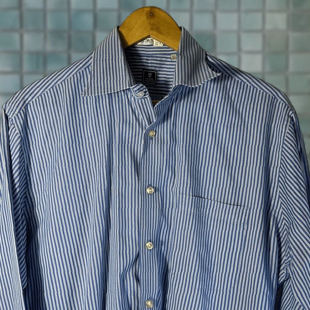 Peter Millar Peter Millar Performance Poplin Striped Sport Shirt 15 1/2R Men Long Sleeve Mulitcolor (Multicolor) Size US L / EU 52-54 / 3 - 1 Thumbnail