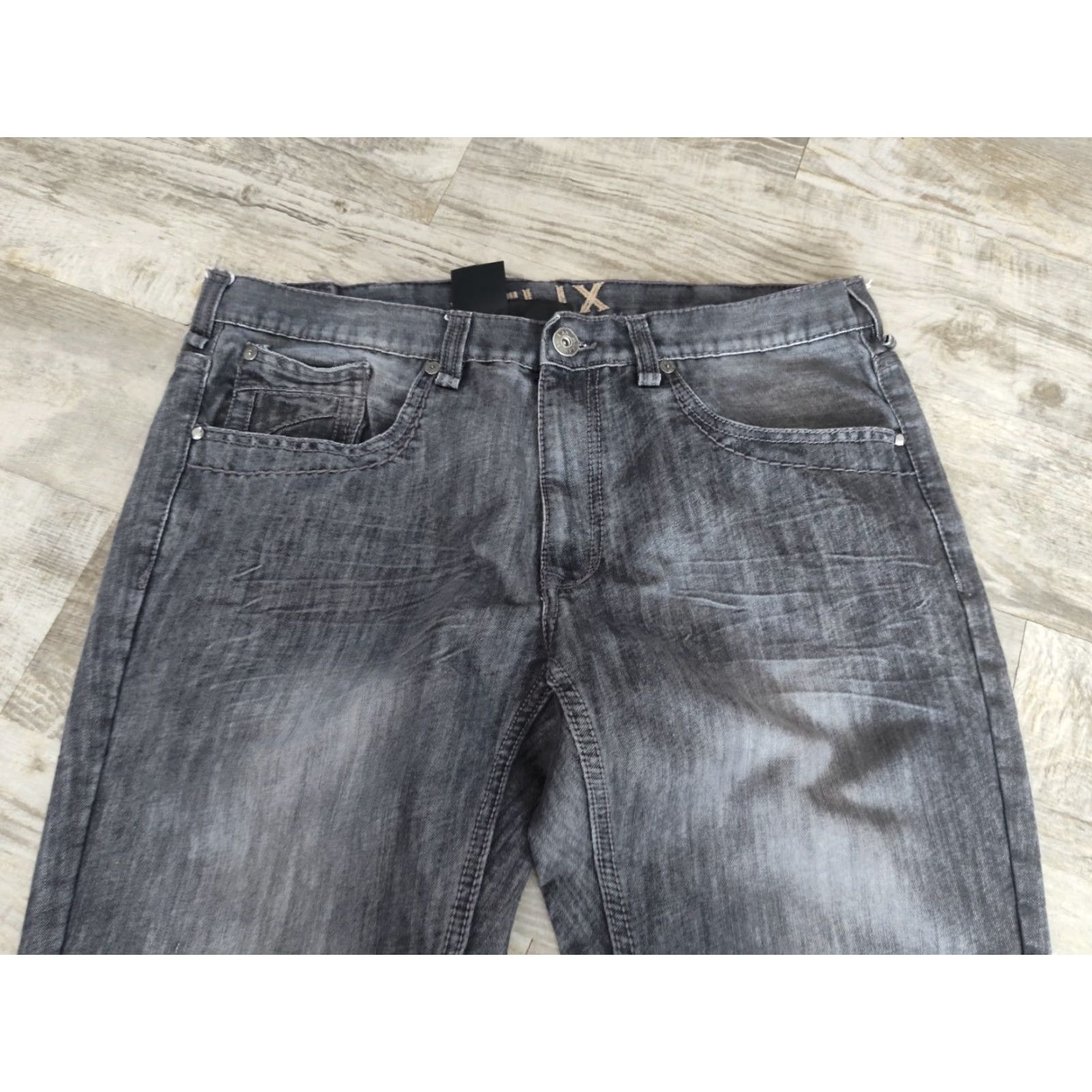 Vintage VINTAGE Helix Jeans Men Slim Skinny 38 x 32 Grey Faded Washed 5-Pocket Denim Grunge Hip Hop Size US 38 / EU 54 - 3 Thumbnail