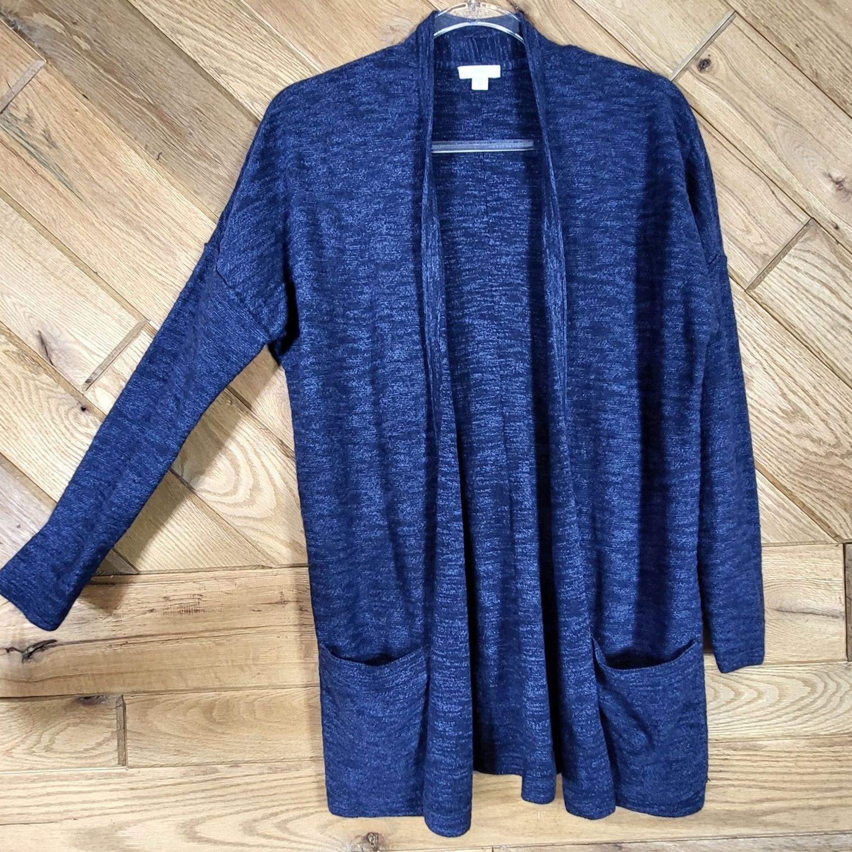 J. Jill J. Jill Cardigan Sweater Women XS Open Front Longline Marled Space Dye Blue Size XS / US 0-2 / IT 36-38 - 2 Thumbnail