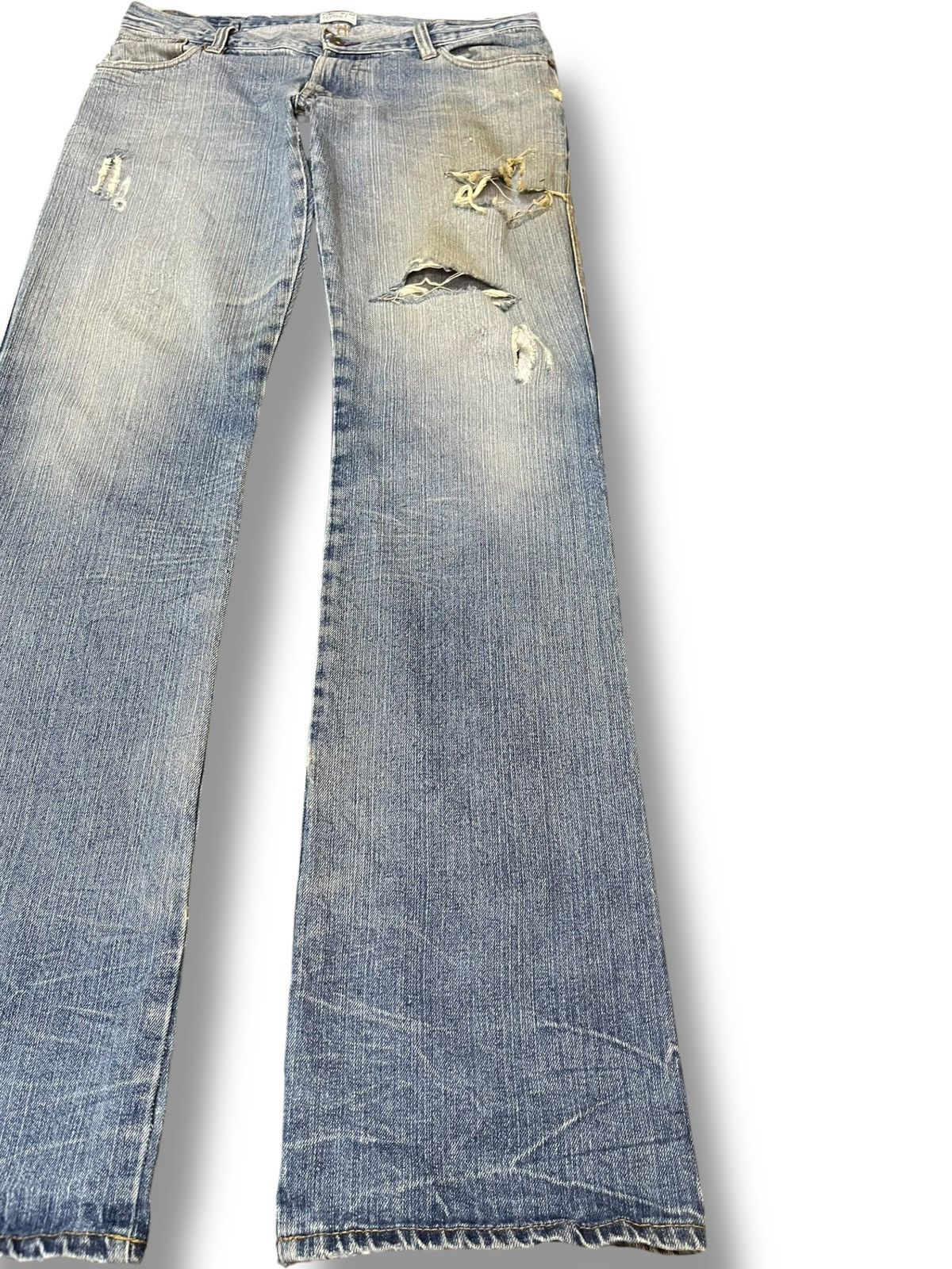 Japanese Brand Vintage Product Classic Embroidery Distressed Denim Size US 35 - 4 Thumbnail