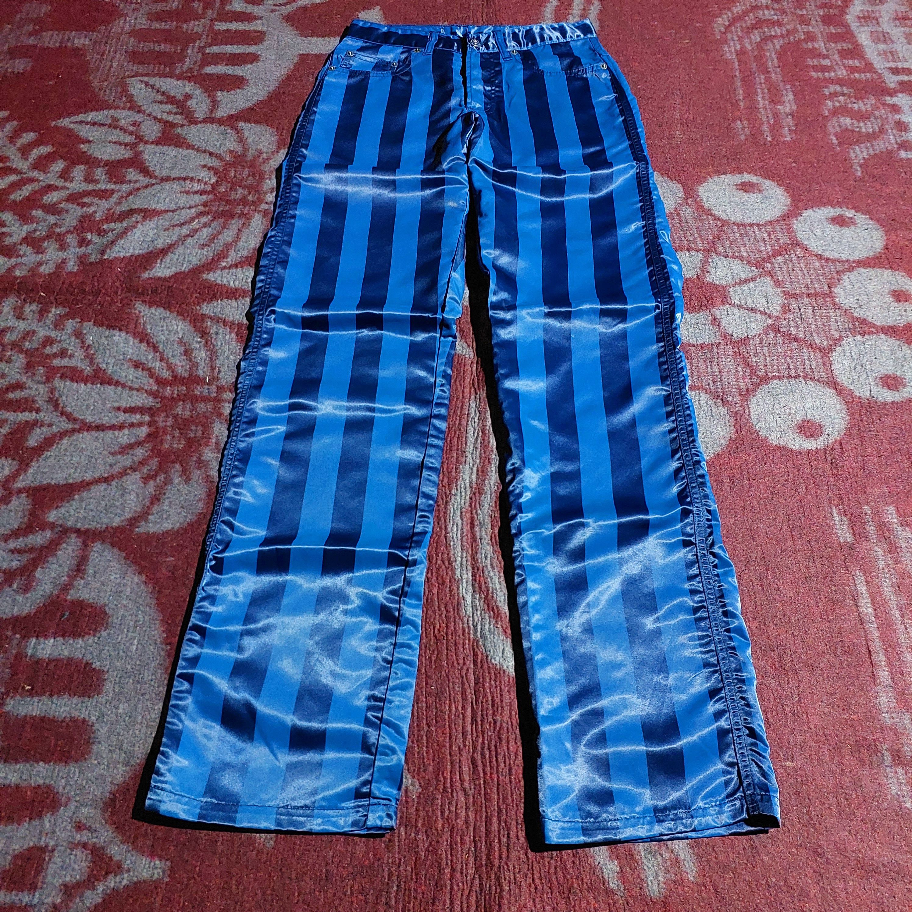 Dexter Wong 90's Dexter Wong UK blue stripe nylon pants Size US 28 / EU 44 - 3 Thumbnail