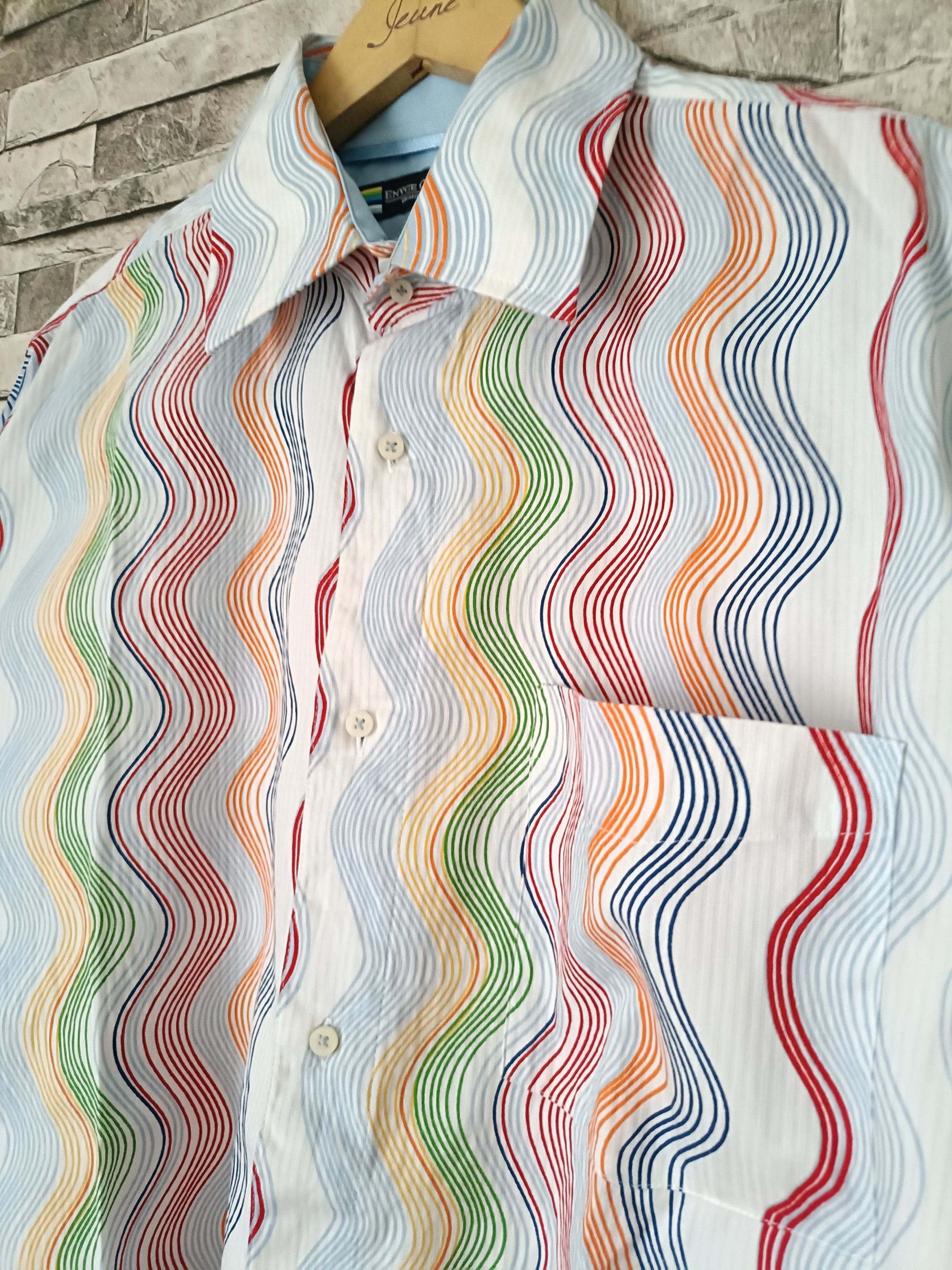 Enyce Enyce multi color wavy Y2K button shirt Size US L / EU 52-54 / 3 - 2 Thumbnail