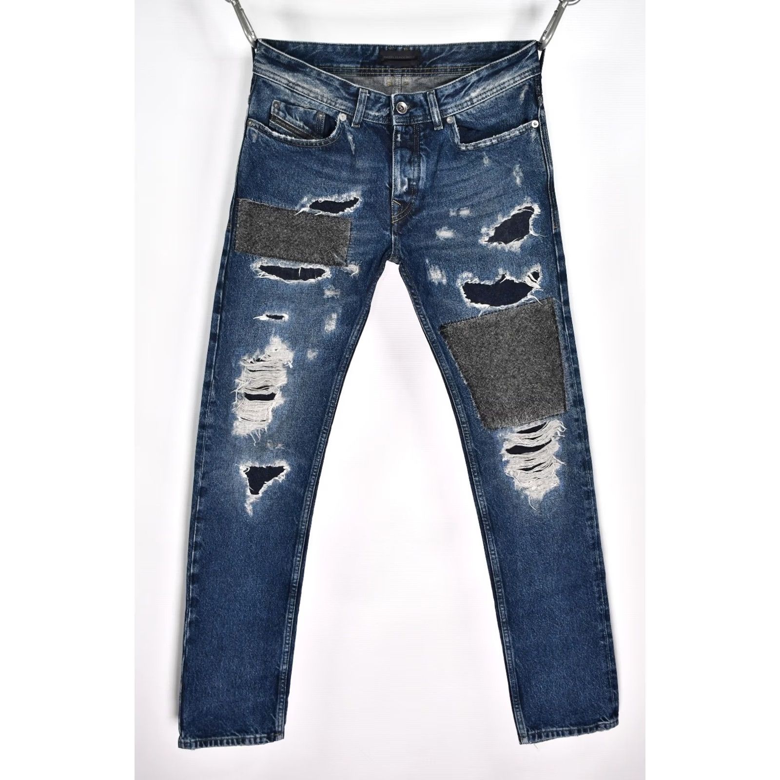 Diesel Diesel Jeans Slim Distressed Black 28 Men's Denim Straight Skinny 100% Cotton Made in Italy Size US 28 / EU 44 - 2 Thumbnail