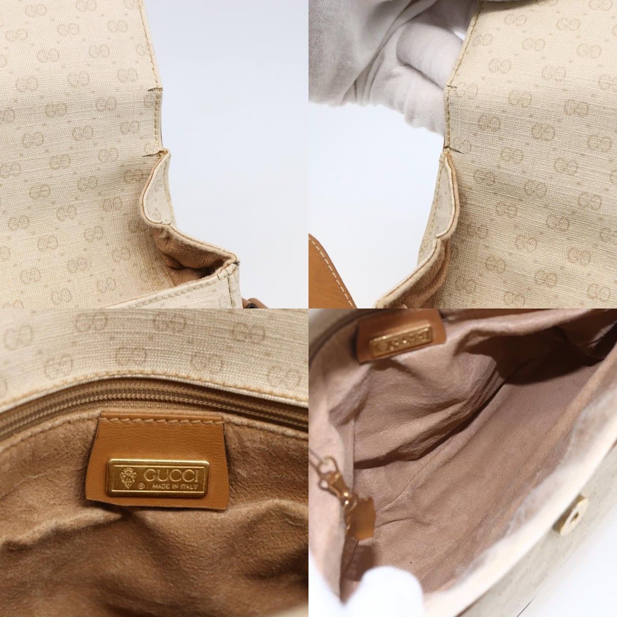 Gucci GUCCI Micro GG Canvas Shoulder Bag Pvc Leather White Size ONE SIZE - 11 Thumbnail
