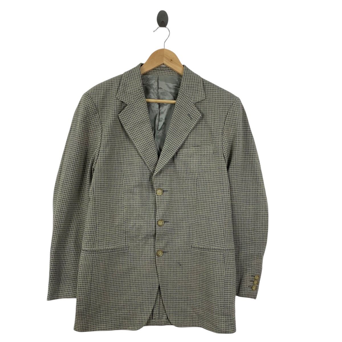 Adolfo Dominguez Vintage ADOLFO DOMINGUEZ Made In Spain Herringbone Blazer Size 46L - 4 Thumbnail
