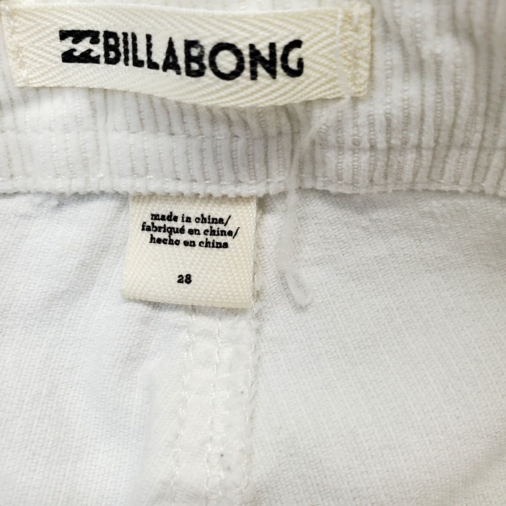 Billabong Billabong Womens White Corduroy Pants 28 Flat Front Straight Button Fly Chino Casual Vintage? No Size 28" / US 6 / IT 42 - 6 Thumbnail
