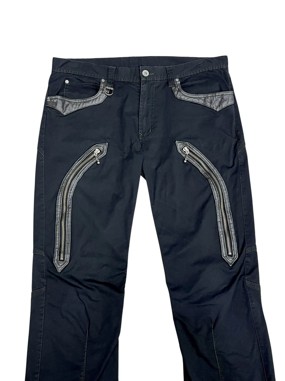 HIDEAWAYS 🔥NICOLE Hideaways Avant Garde Moto Zip Panel Straight Pants Size US 31 - 4 Thumbnail