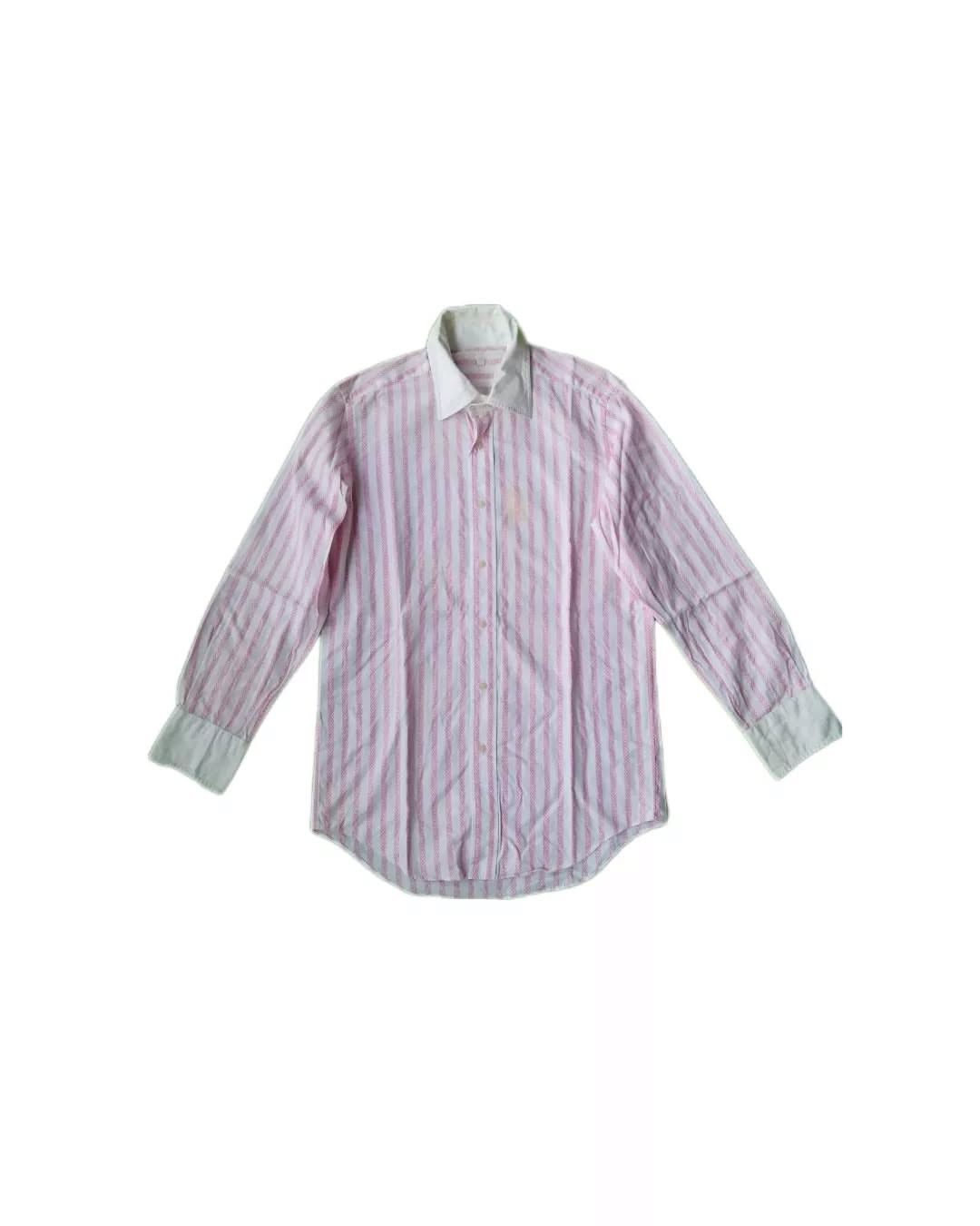 Japanese Brand × Other Male & Co Pink Striped Stained Shirt Size US M / EU 48-50 / 2 - 1 Thumbnail