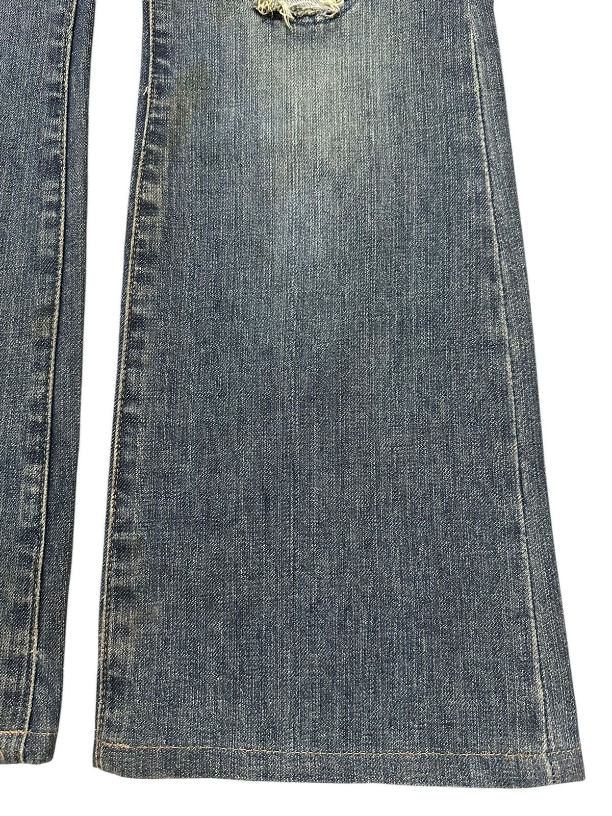 Japanese Brand Vintage Schlussel Faded Wash Style Distressed Flare Jeans Size US 30 / EU 46 - 8 Thumbnail