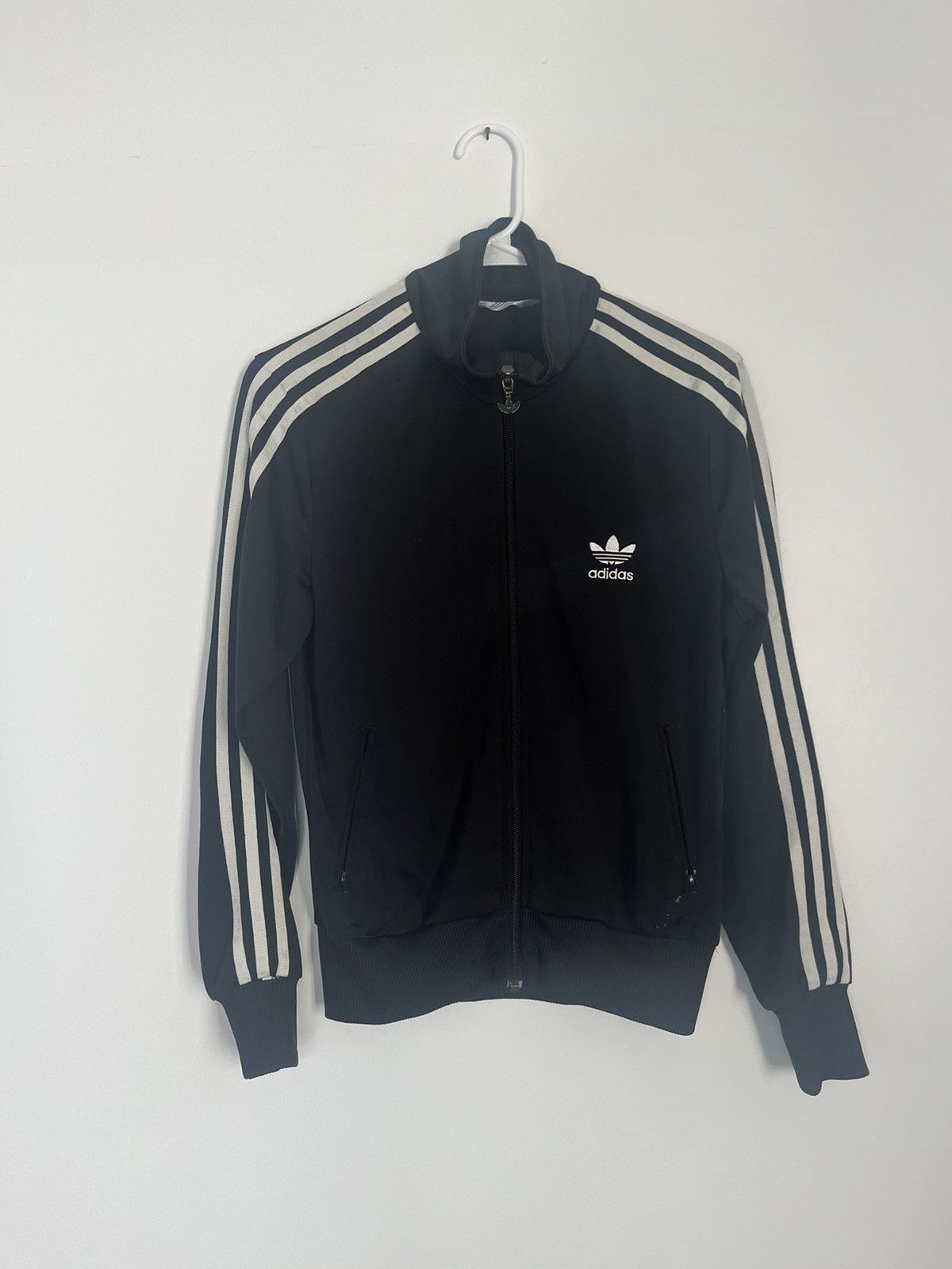 image of Adidas Three Stripe Track Top in Black, Men's (Size Medium)